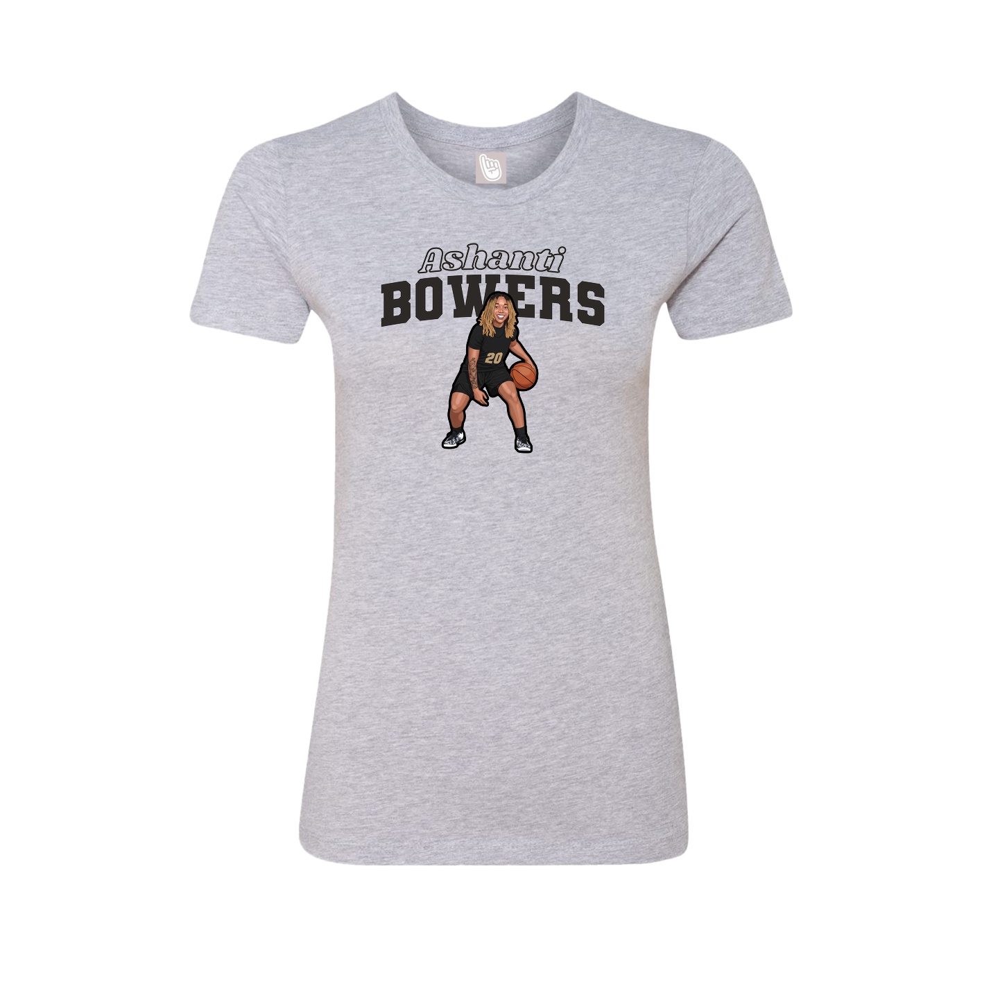 Fitted Women's Tee — Name Arch in Grey
