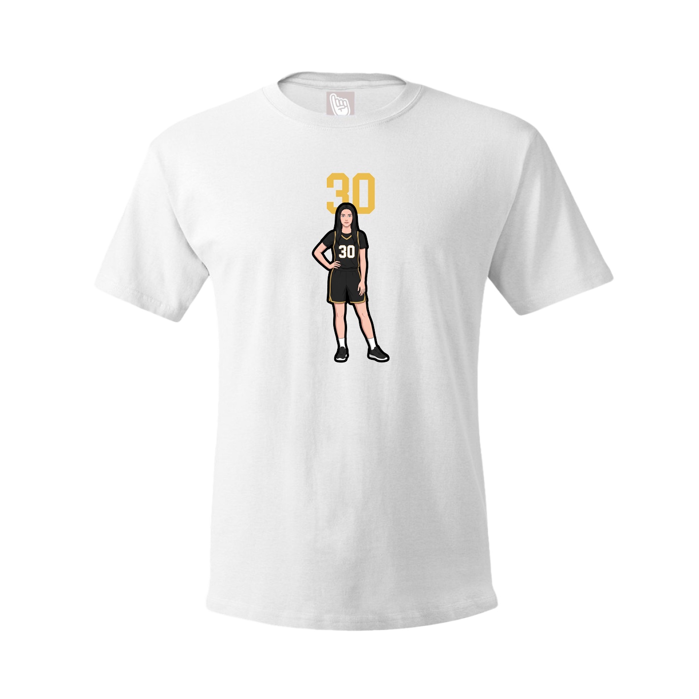Youth Tee — Number Top in White