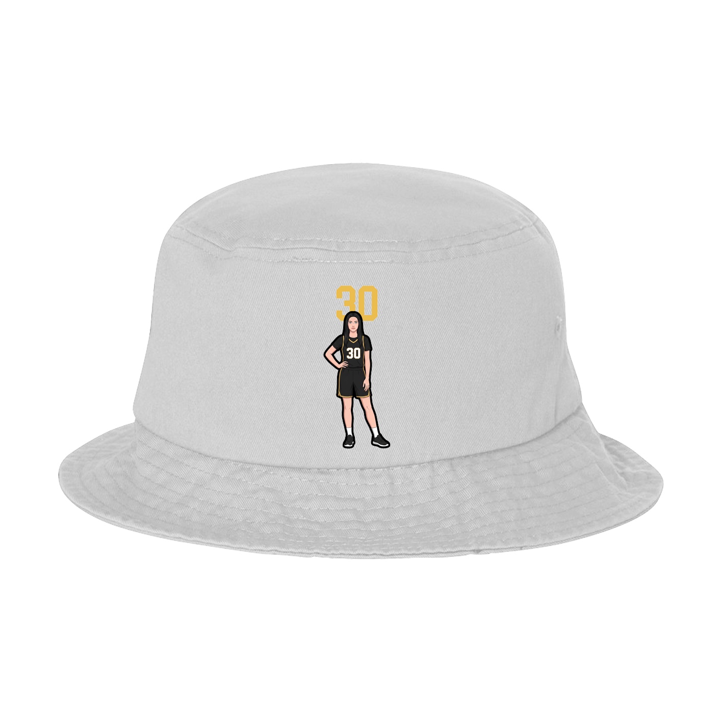 Bucket Cap — Number Top in White