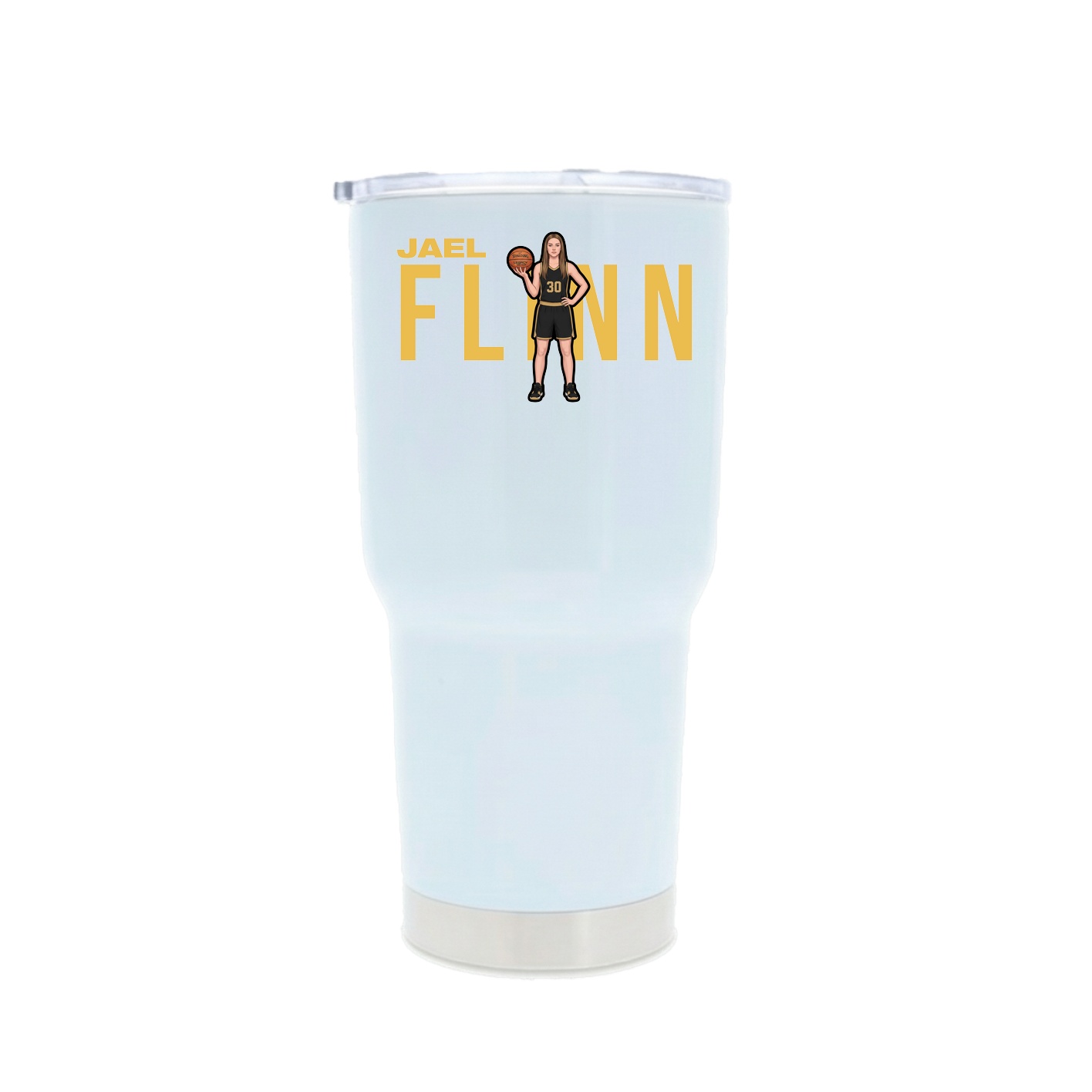 30oz Stainless Steel Tumbler — Player Name in White