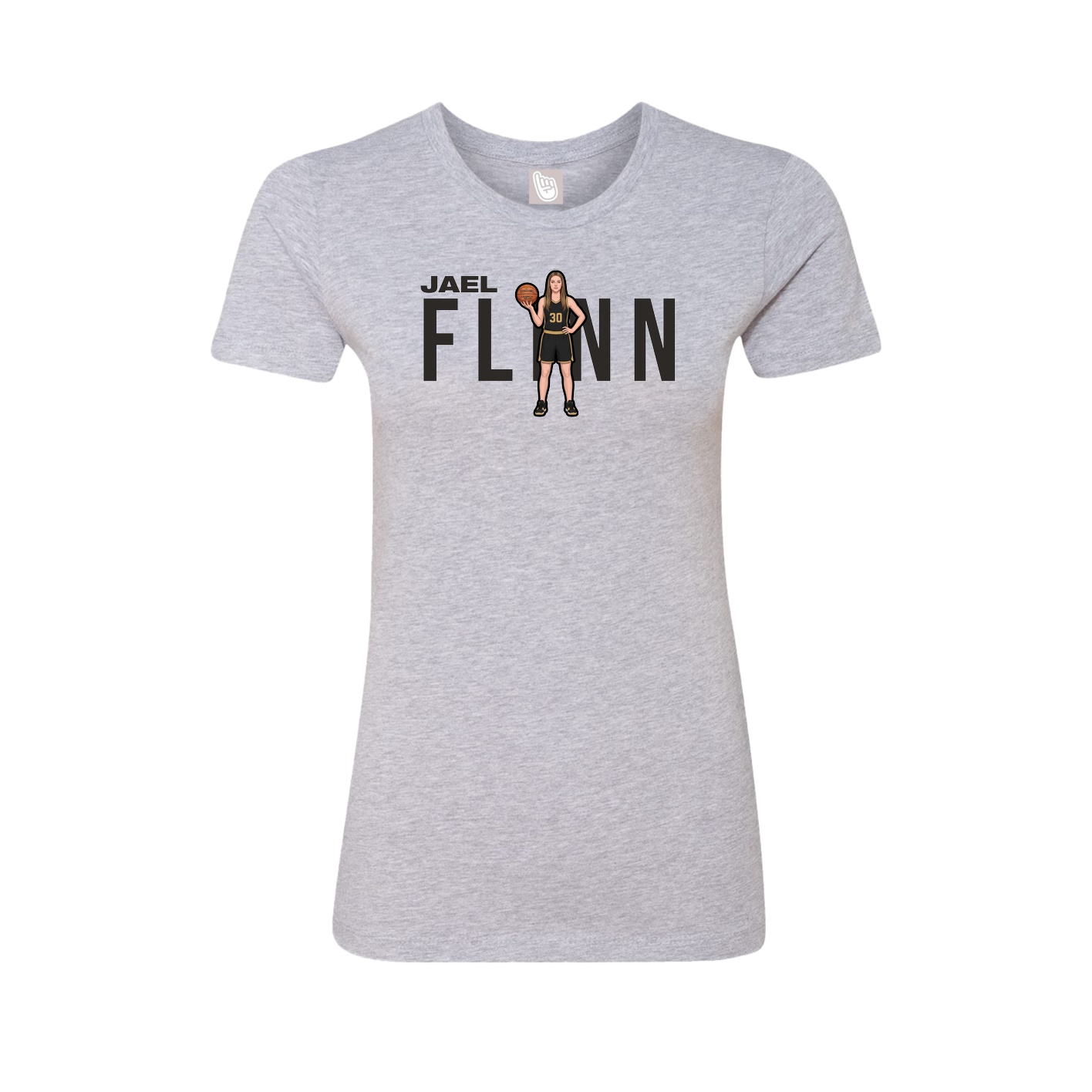 Fitted Women's Tee — Player Name in Grey