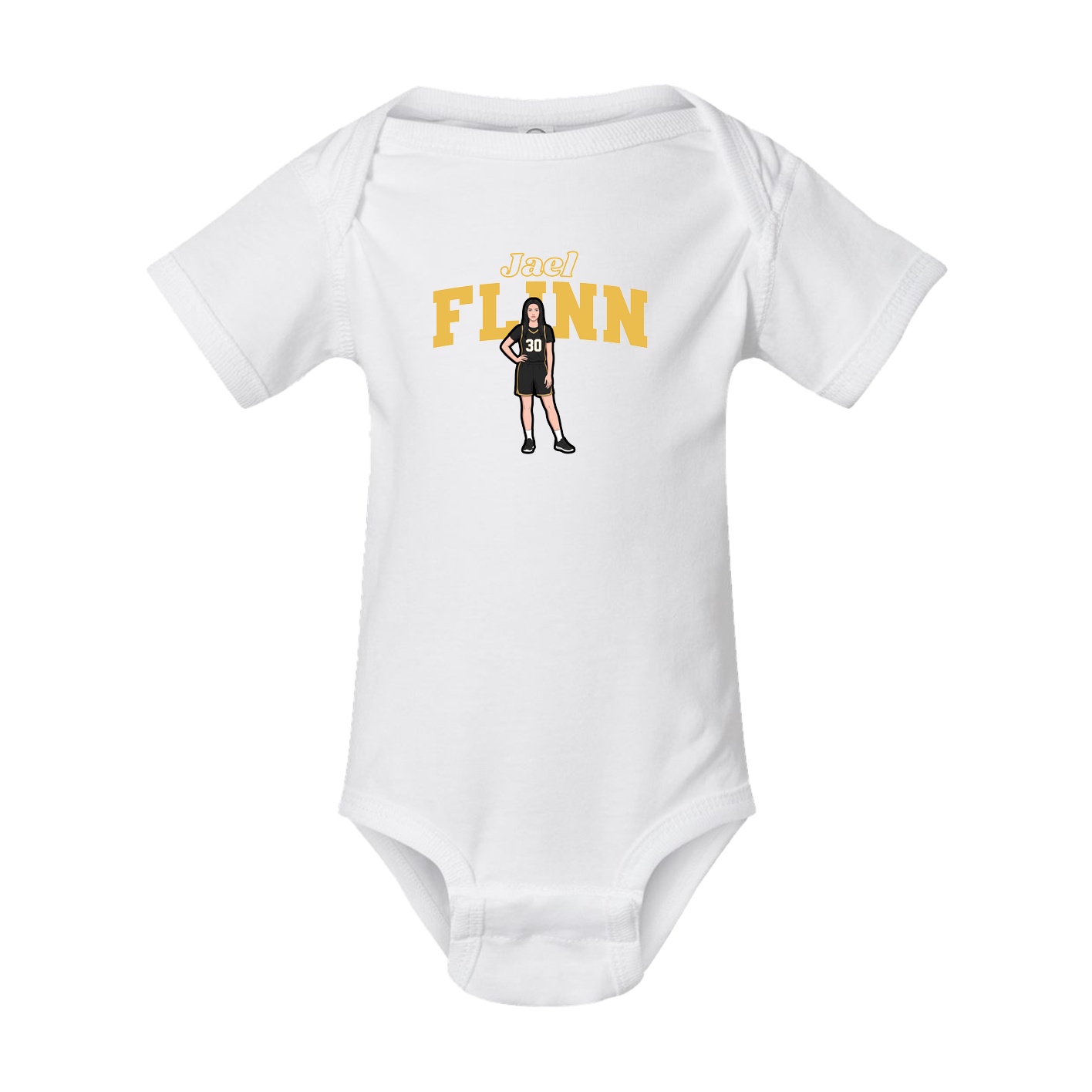 Baby Onesie — Name Arch in White