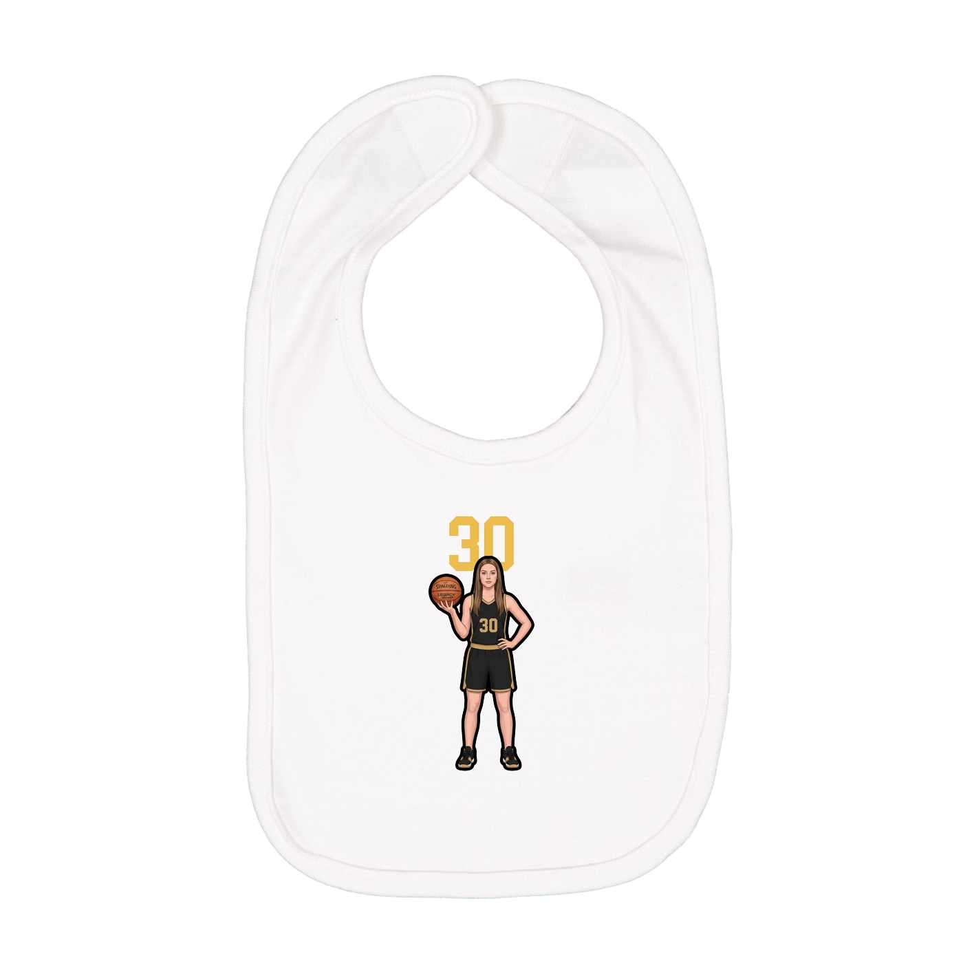 Infant Bib — Number Top in White