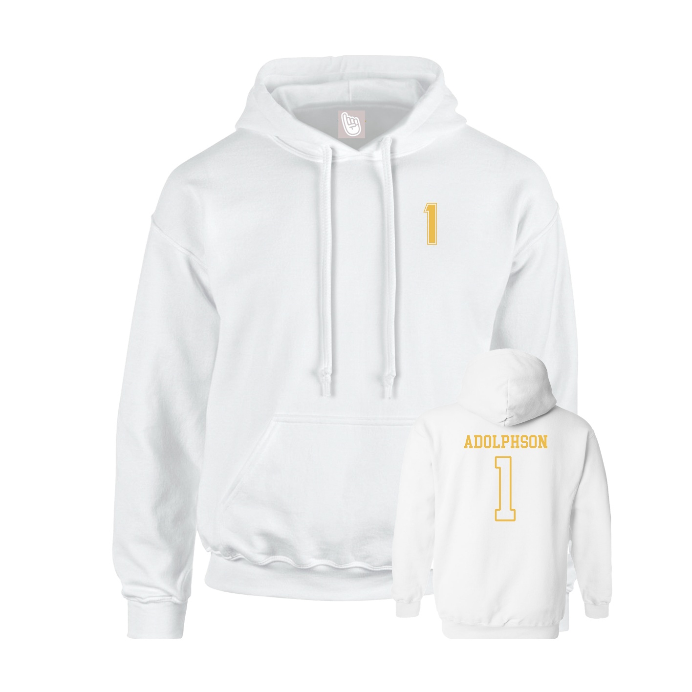 Hoodie — Chest Back in White