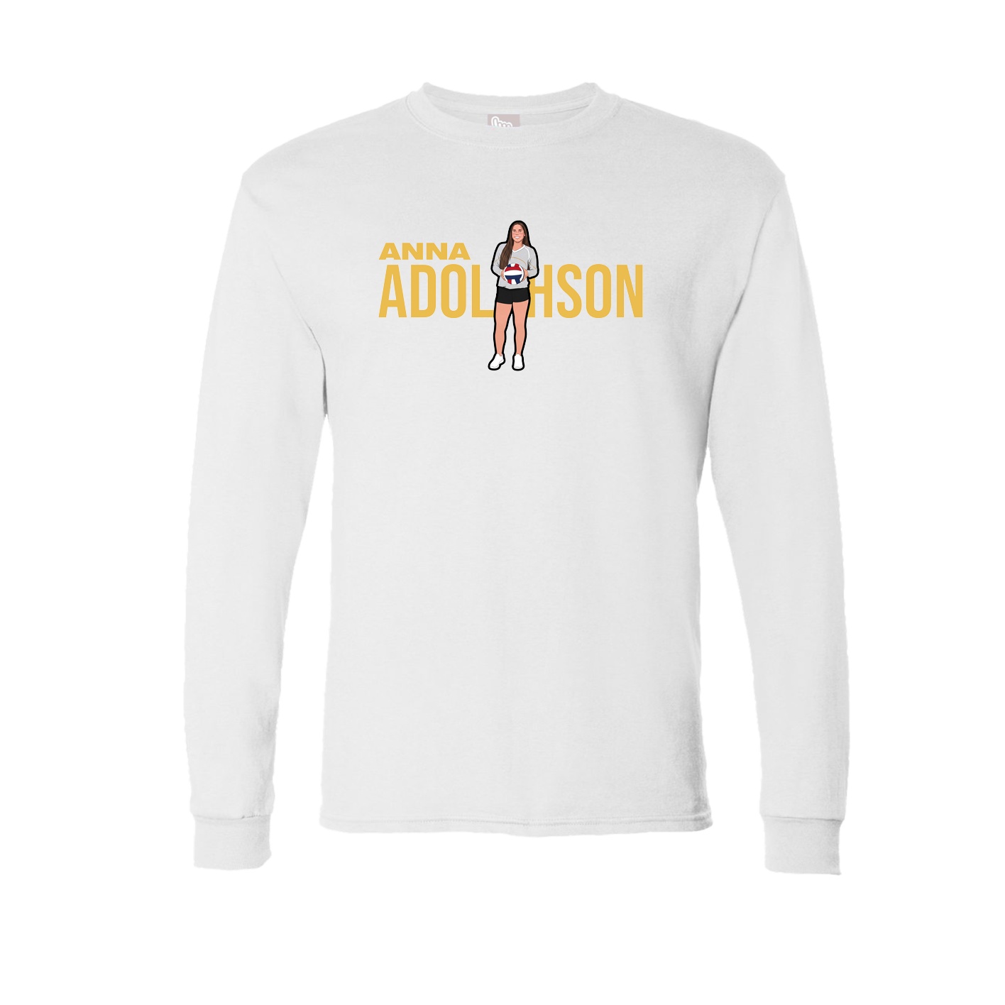 Long Sleeve Tee — Player Name in White