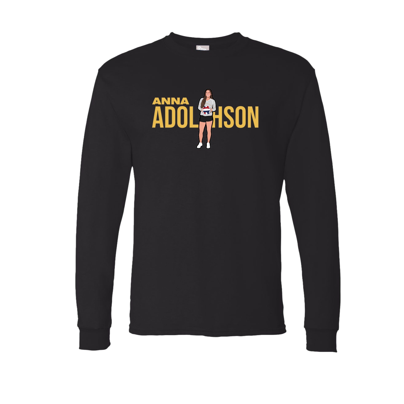 Long Sleeve Tee — Player Name in Black