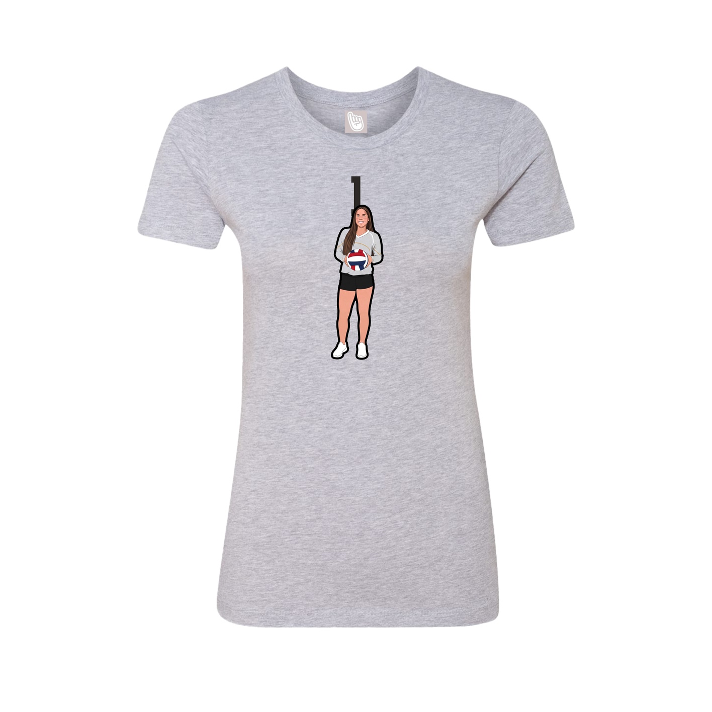 Womens Tee — Number Top in Grey