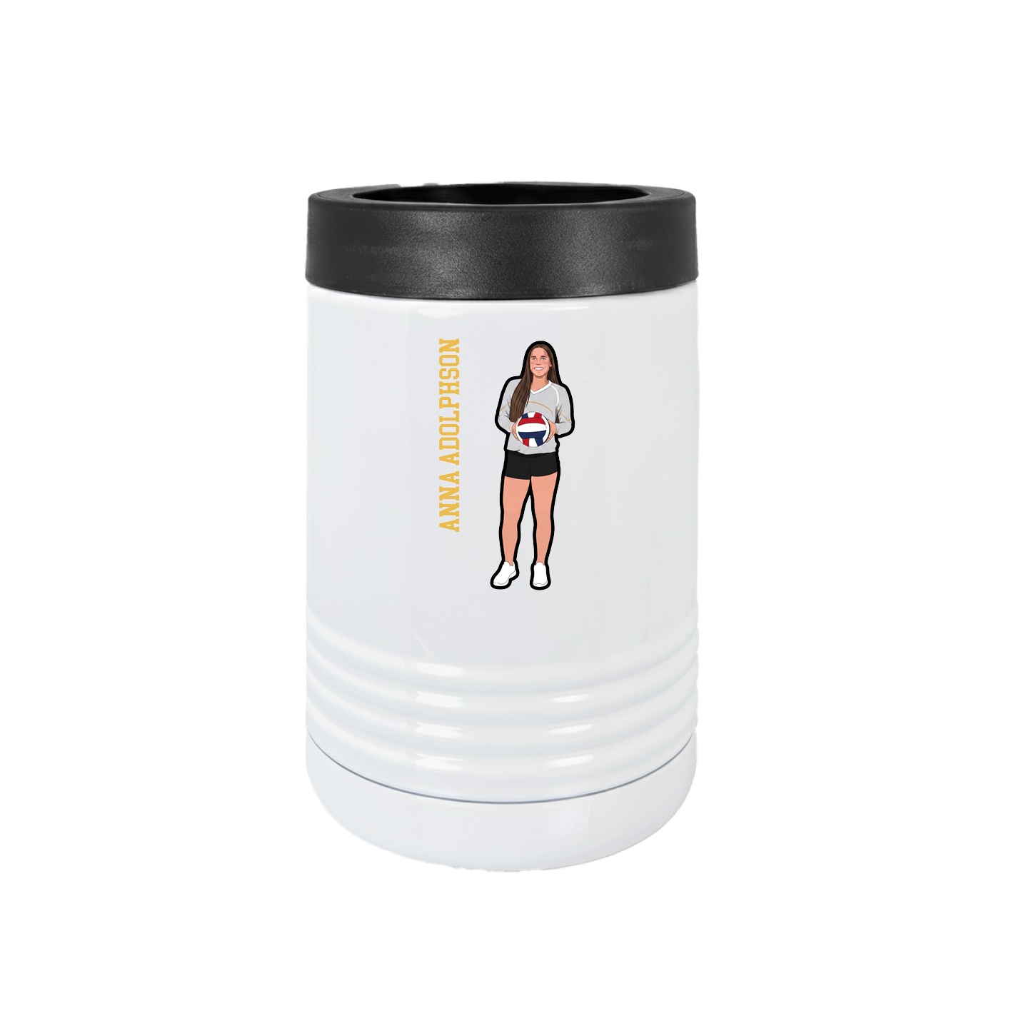 Beverage Holder — Name Vertical in White