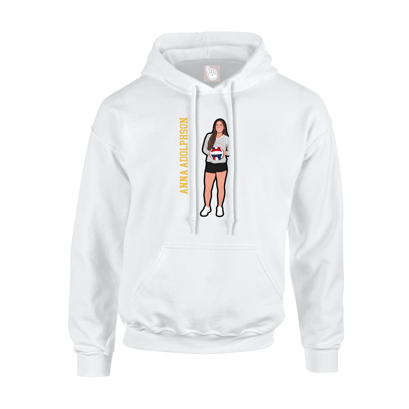Youth Hoodie — Name Vertical in White
