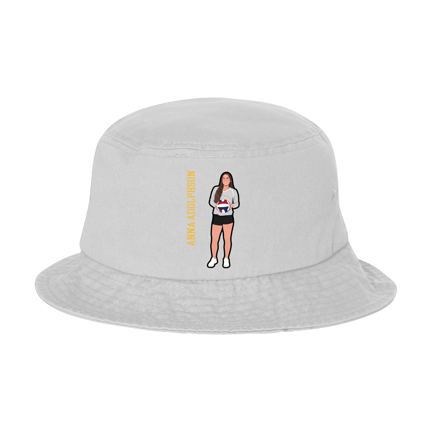 Bucket Cap — Name Vertical in White