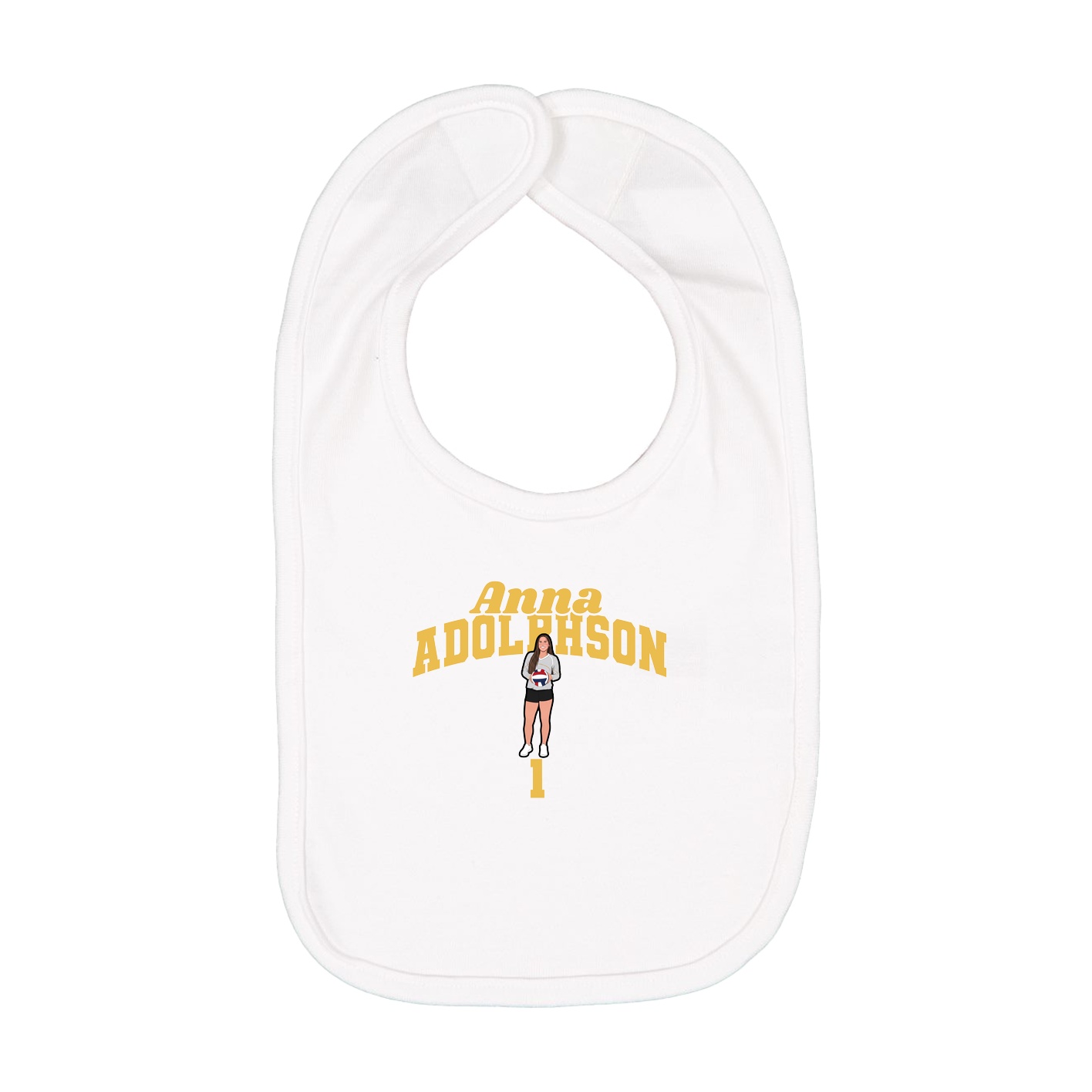 Infant Bib — Signature Arch in White
