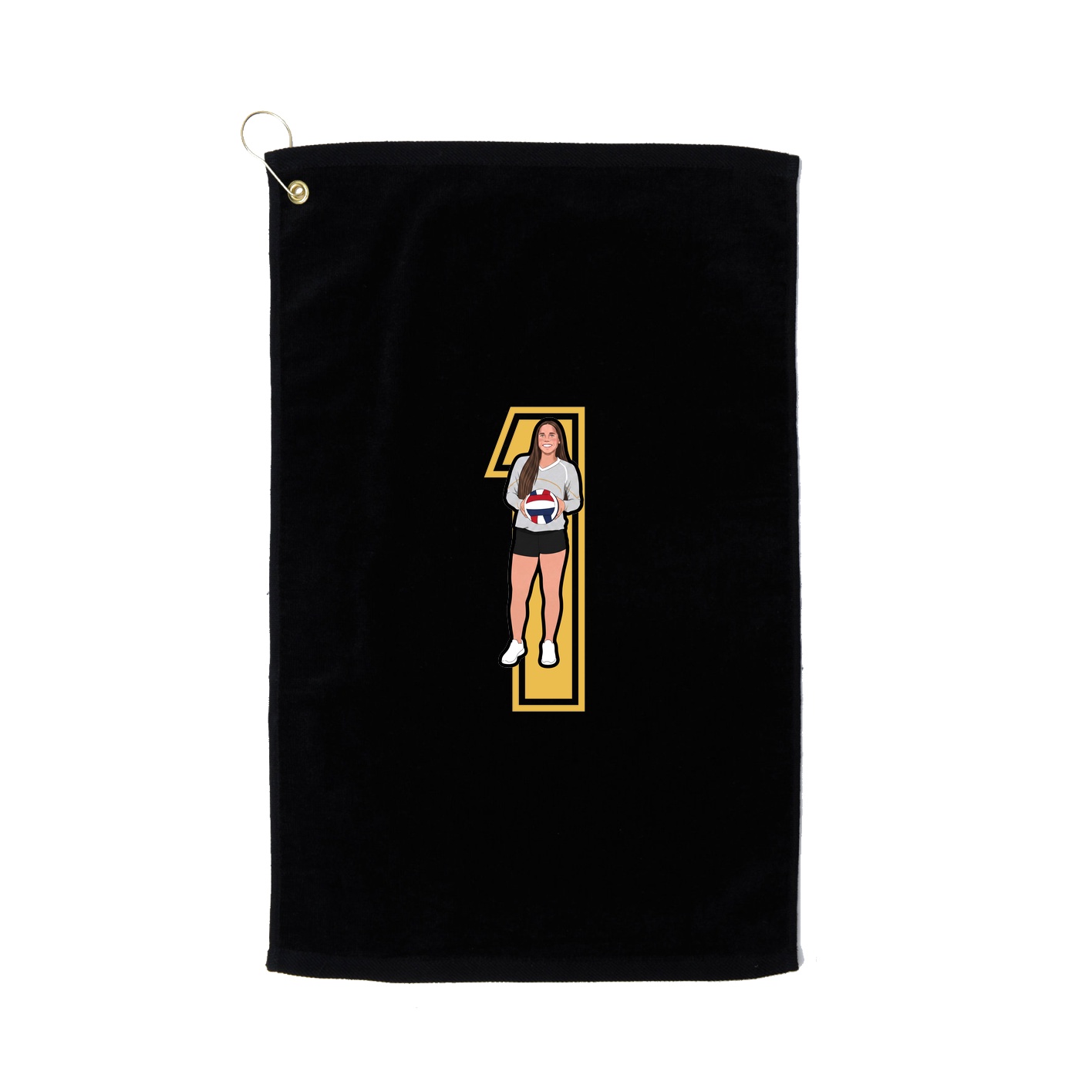 Golf Towel — Number in Black