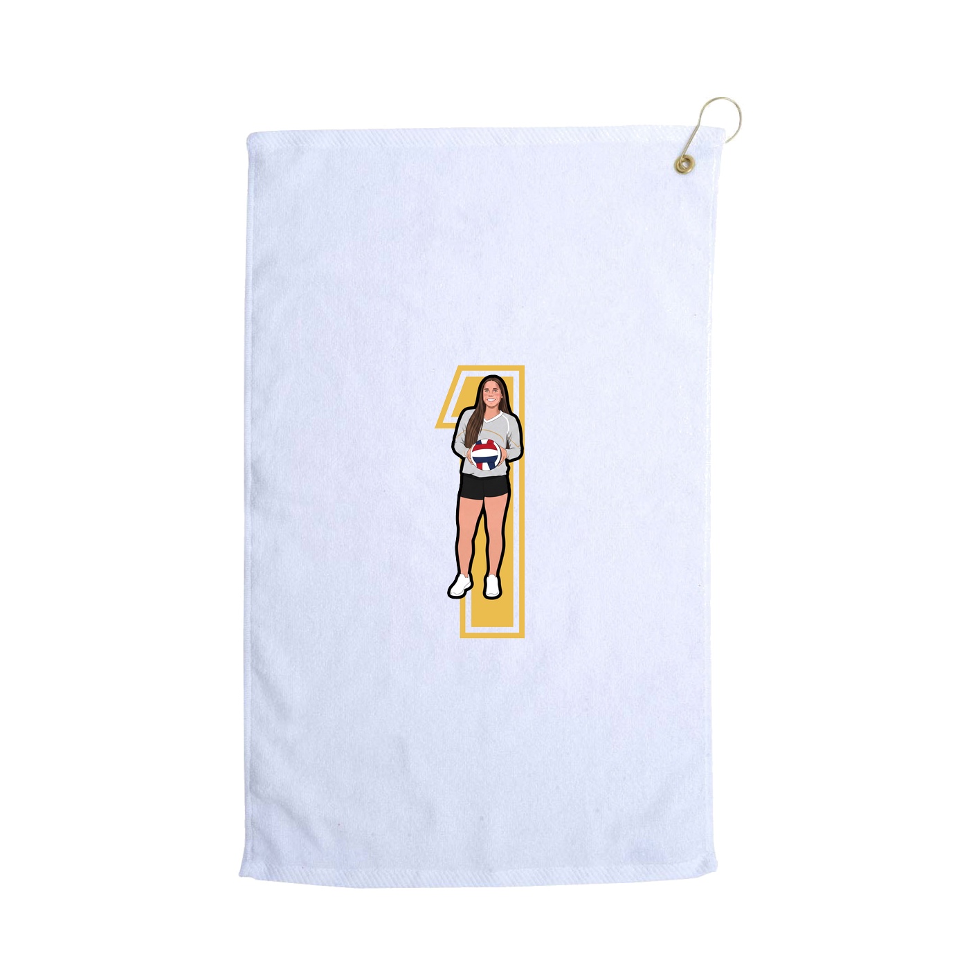 Golf Towel — Number in White