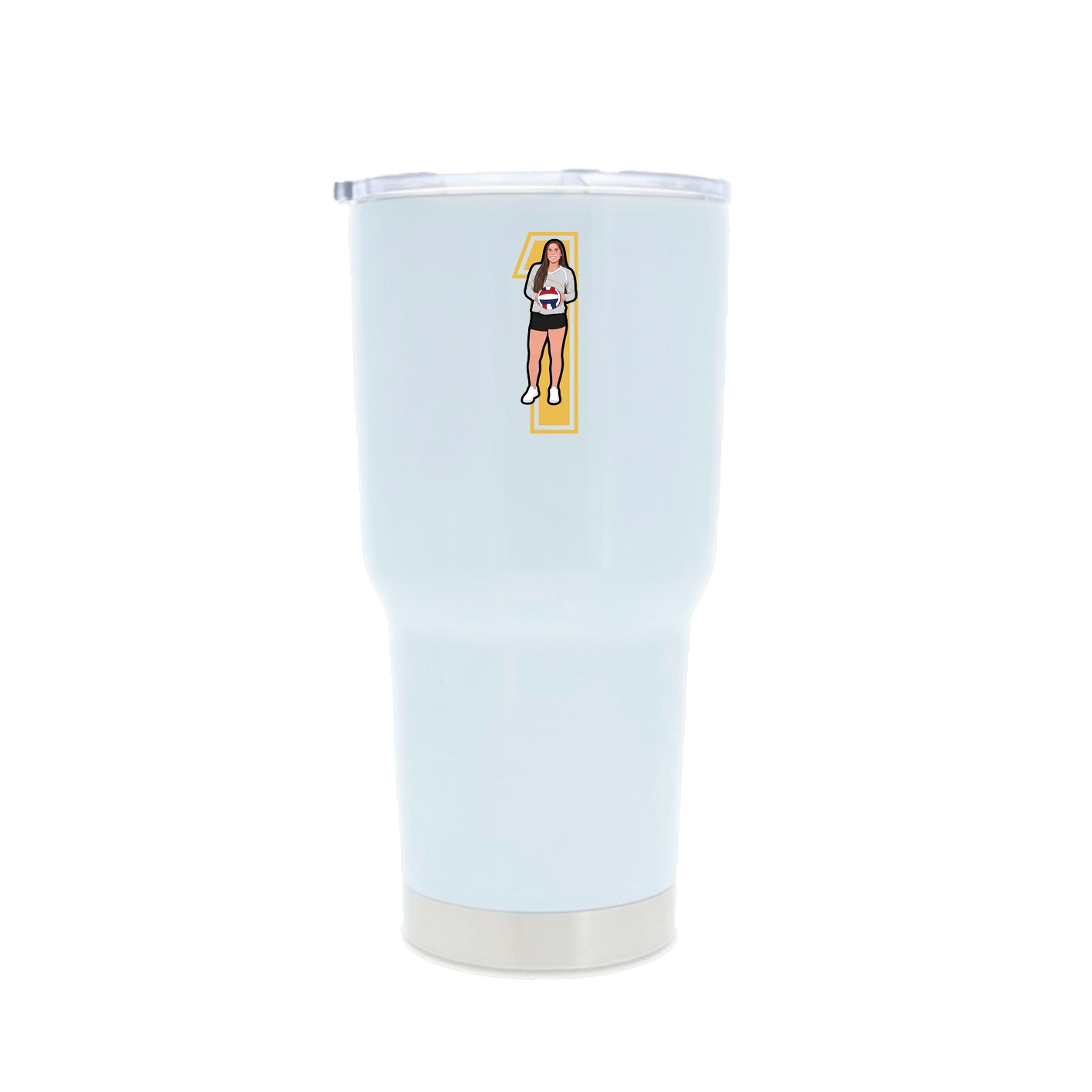 30oz Stainless Steel Tumbler — Number in White