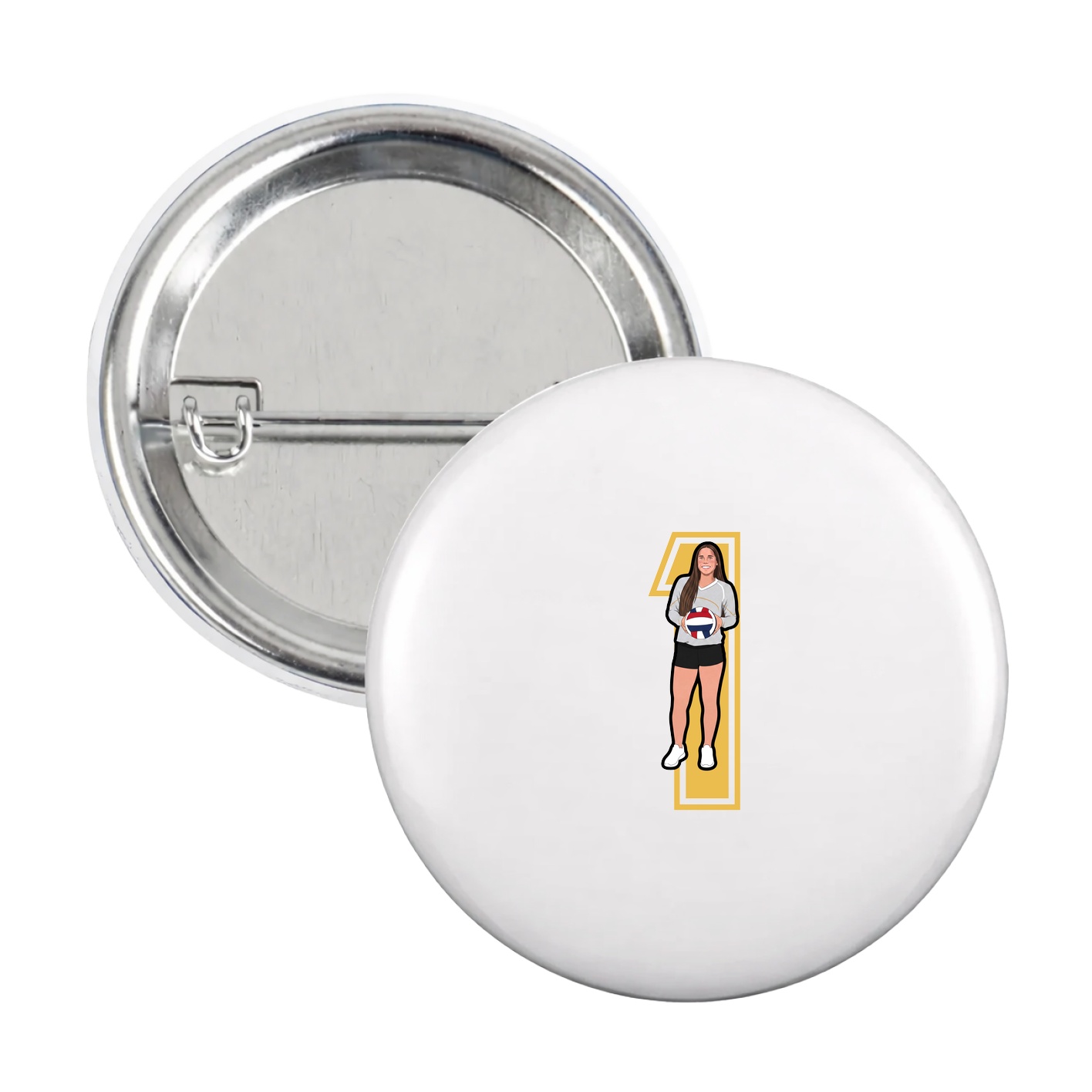 Game Day Button — Number in White