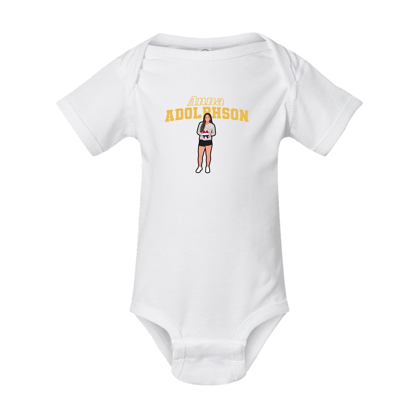 Baby Onesie — Name Arch in White