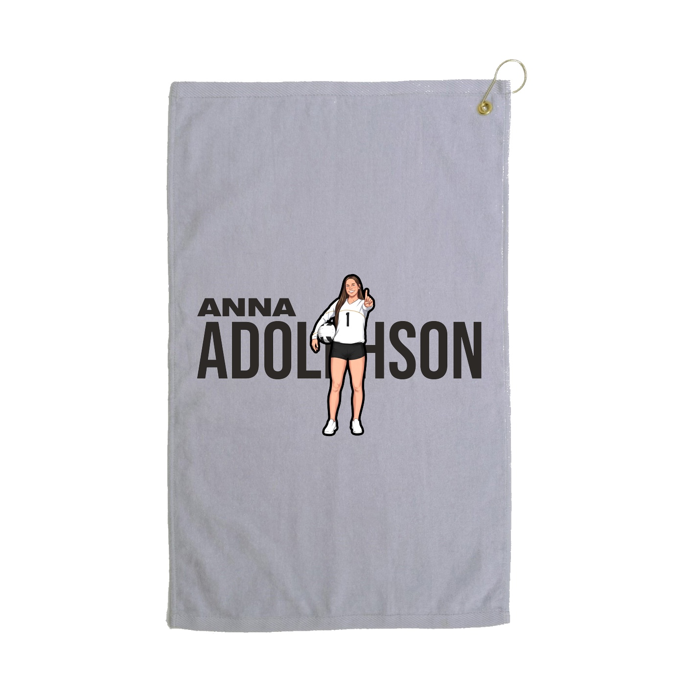 Golf Towel — Player Name in Grey