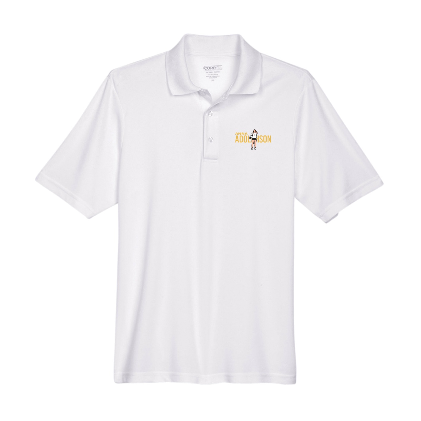 Performance Polo — Player Name in White
