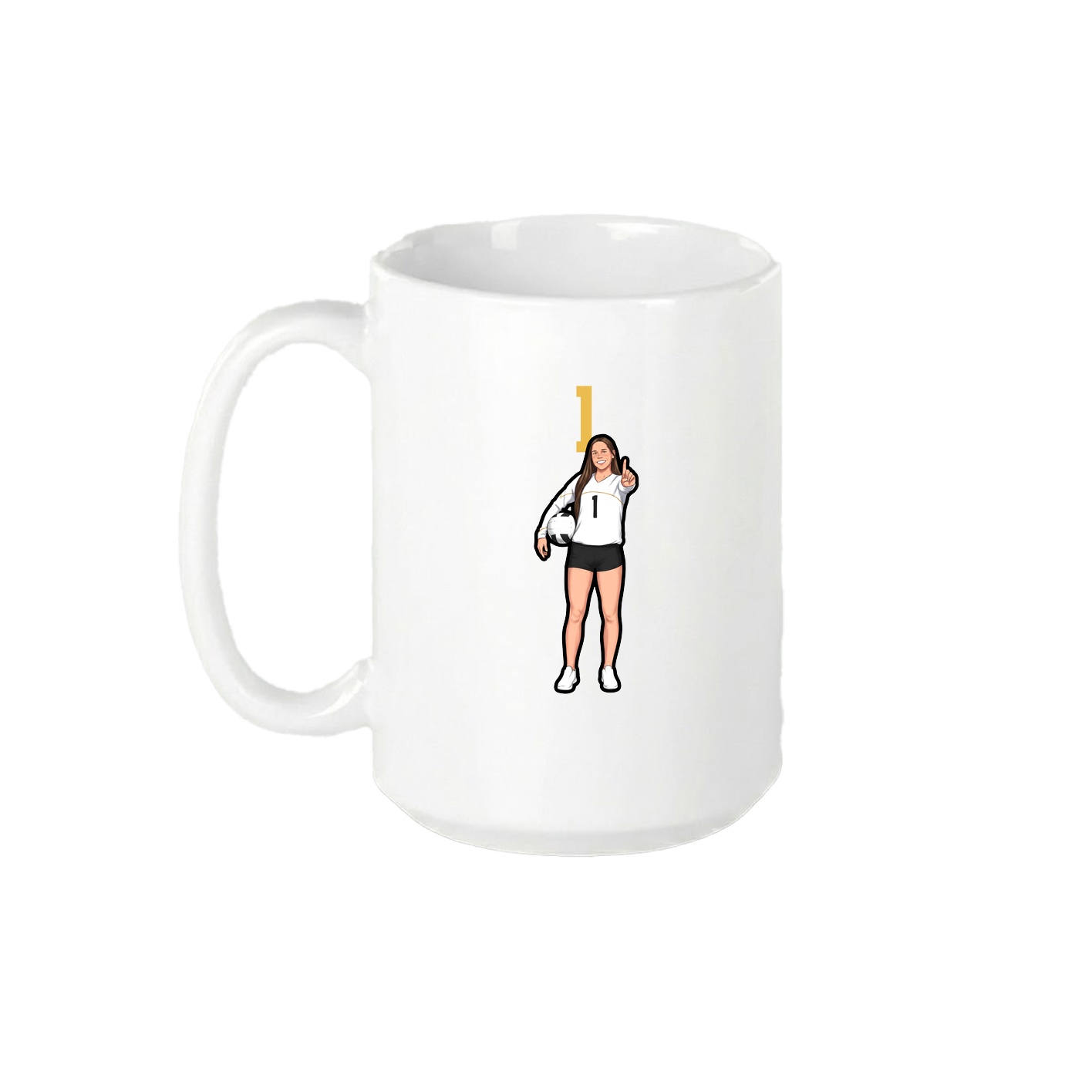 15oz Coffee Mug — Number Top in White