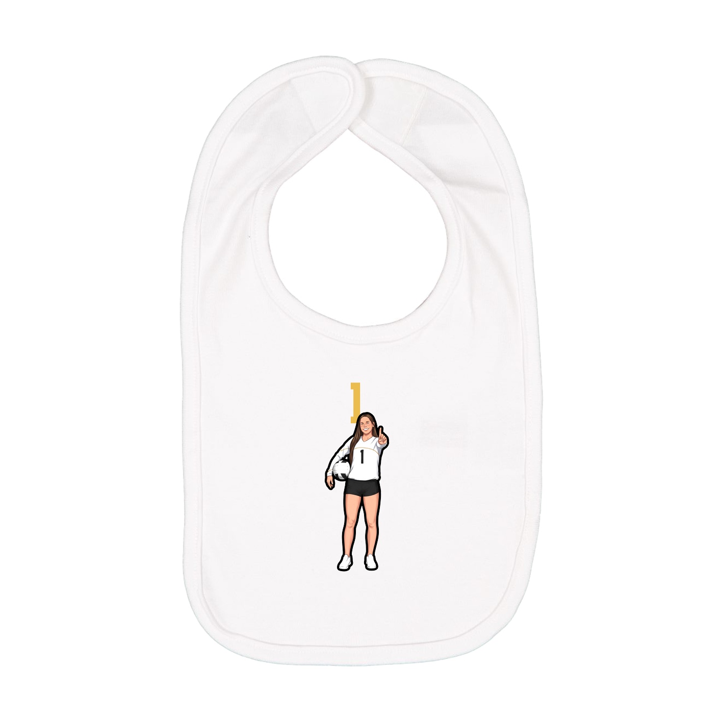 Infant Bib — Number Top in White
