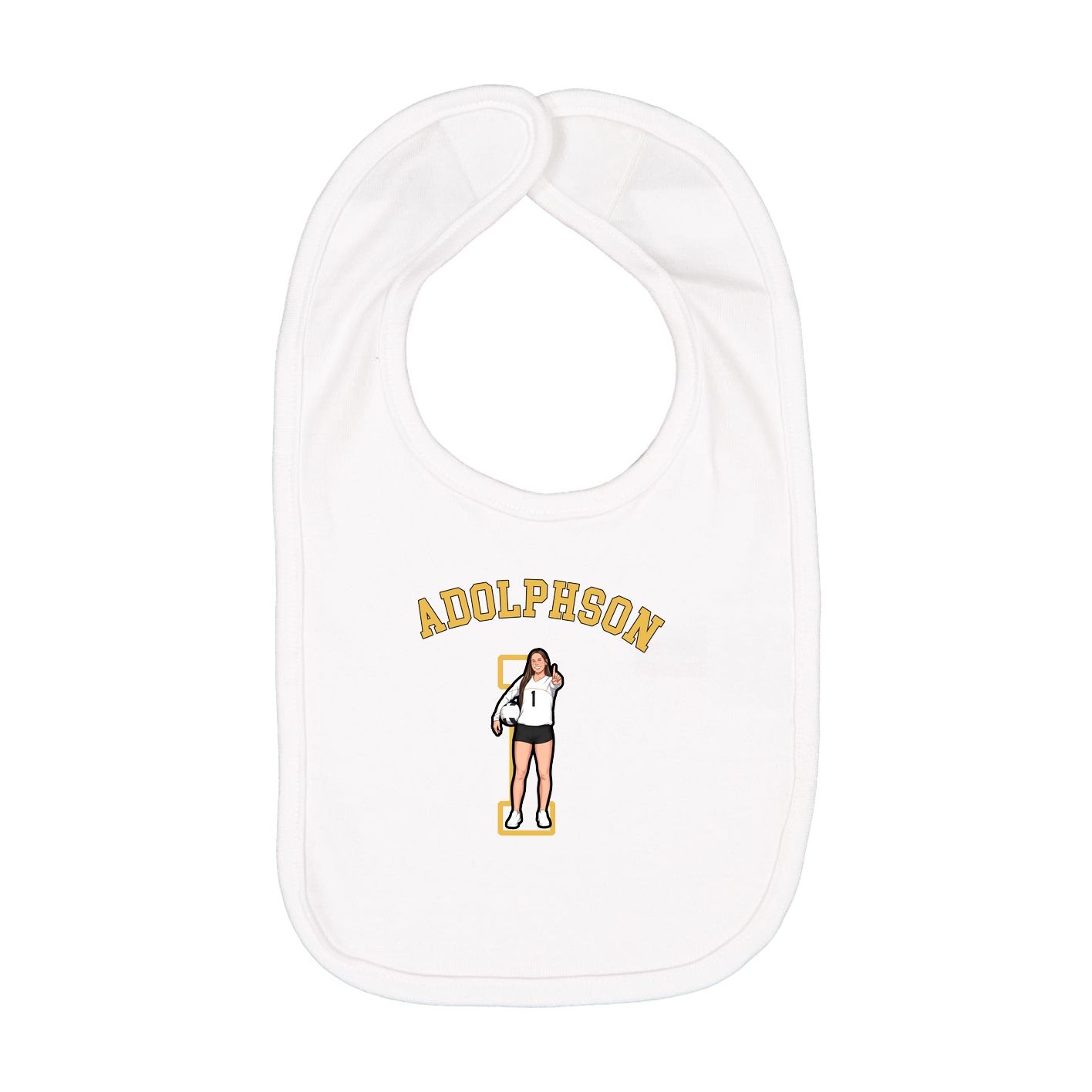 Infant Bib — Shirsey Arch in White