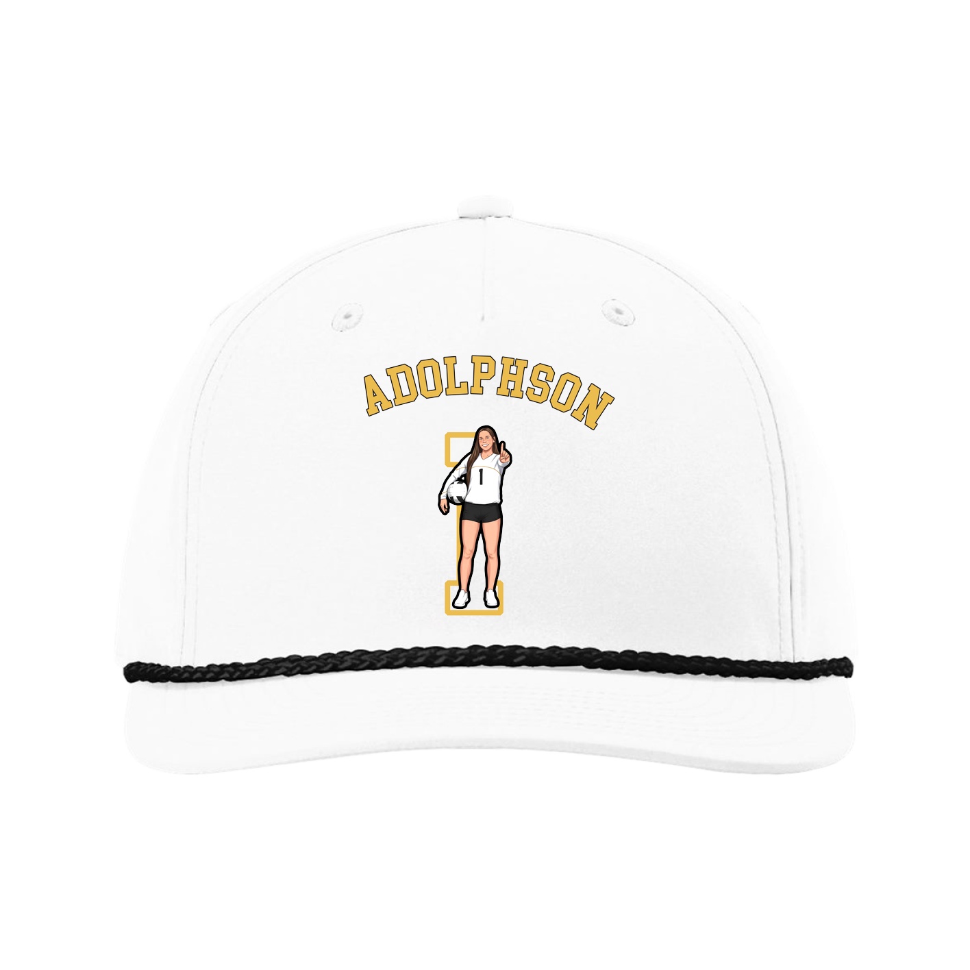 Five-Panel Classic Rope Cap — Shirsey Arch in White