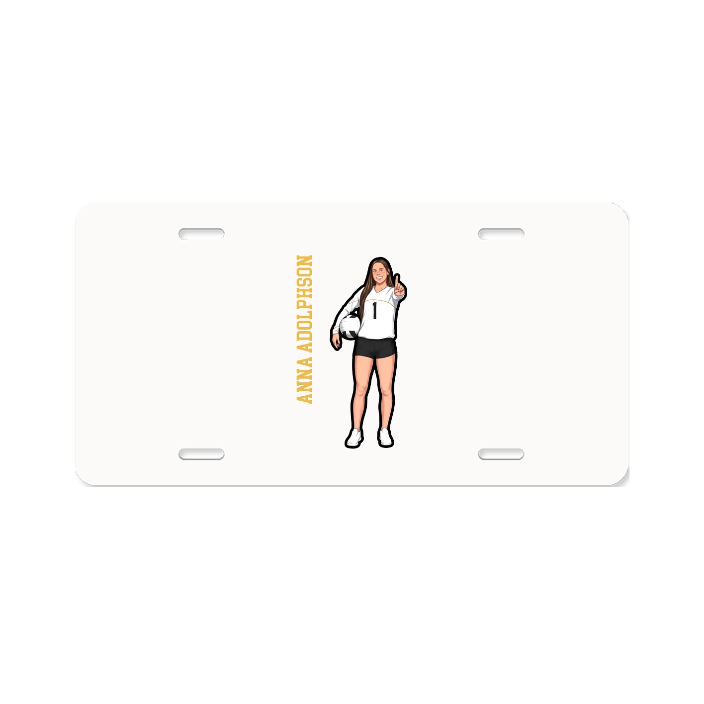 License Plate — Name Vertical in Classic