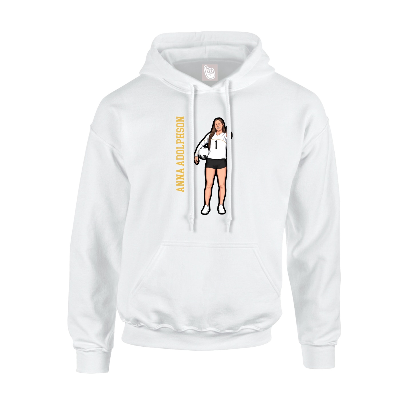 Youth Hoodie — Name Vertical in White