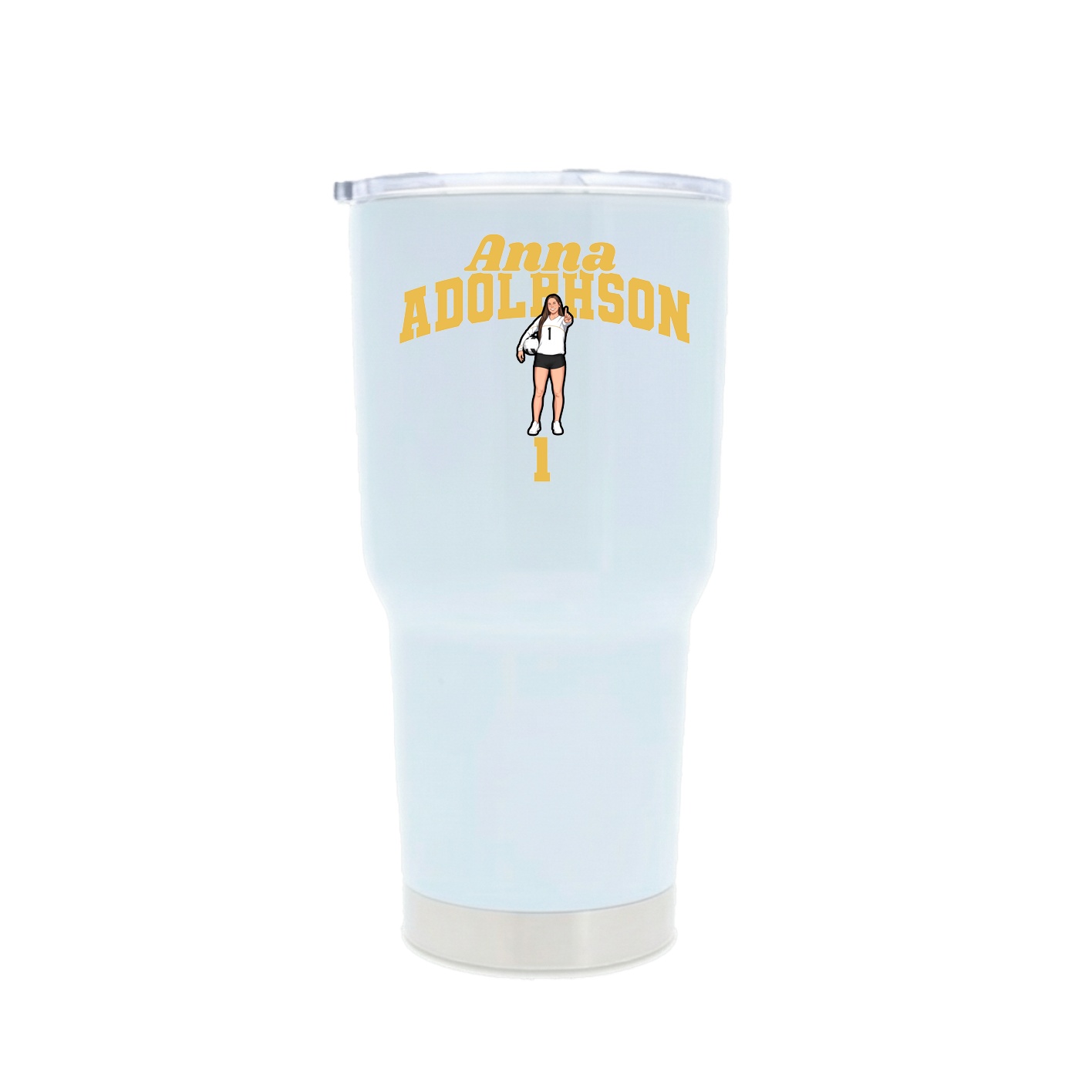 30oz Stainless Steel Tumbler — Signature Arch in White