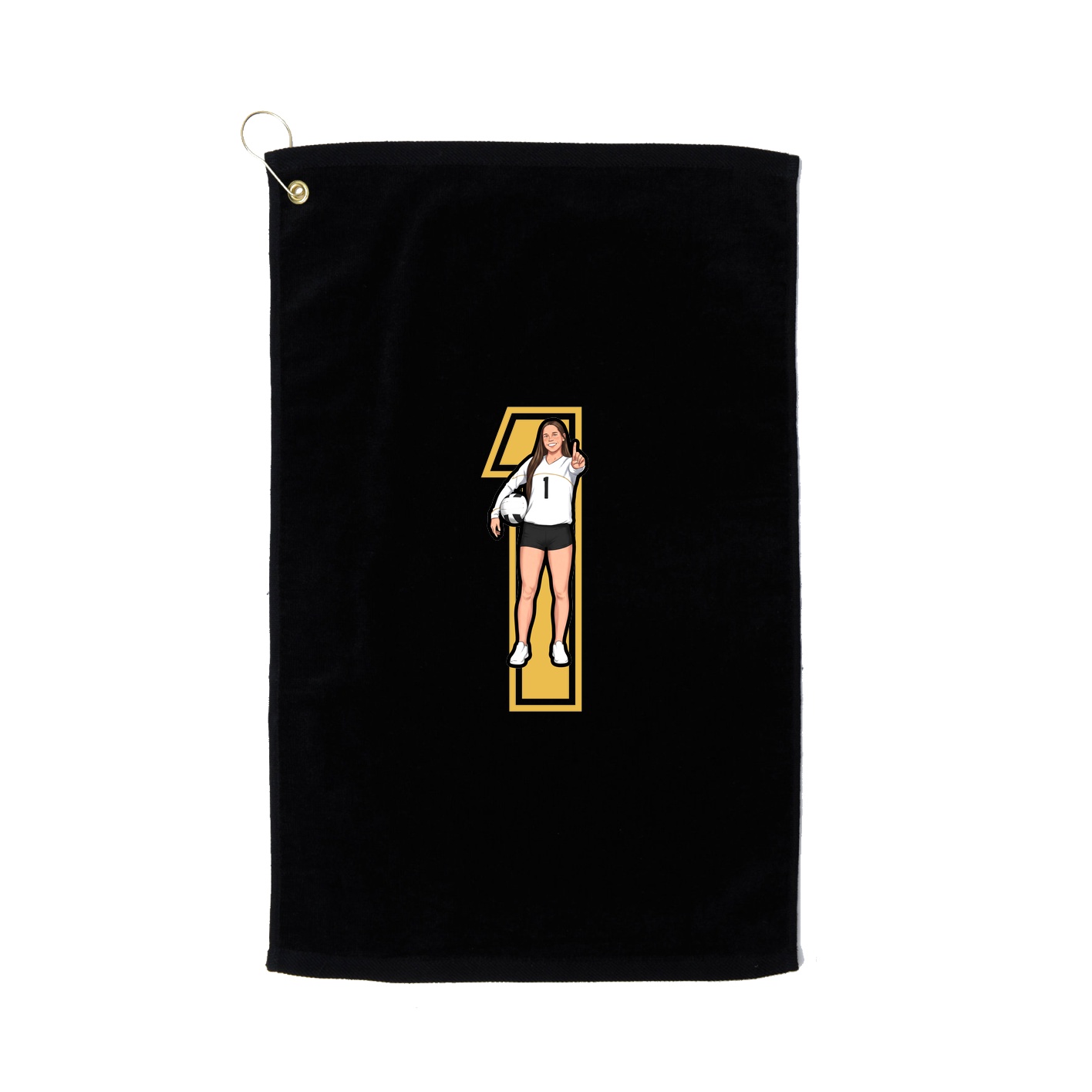 Golf Towel — Number in Black