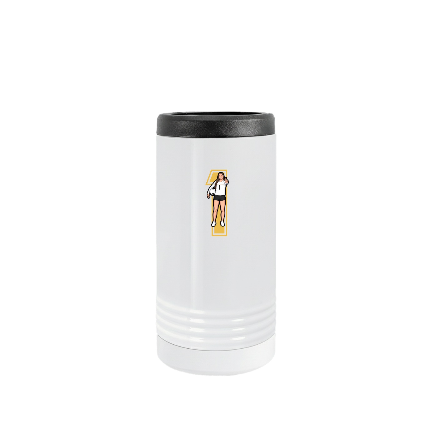 Slim Beverage Holder — Number in White
