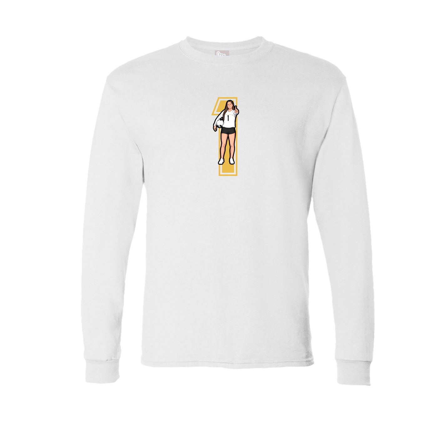 Long Sleeve Tee — Number in White