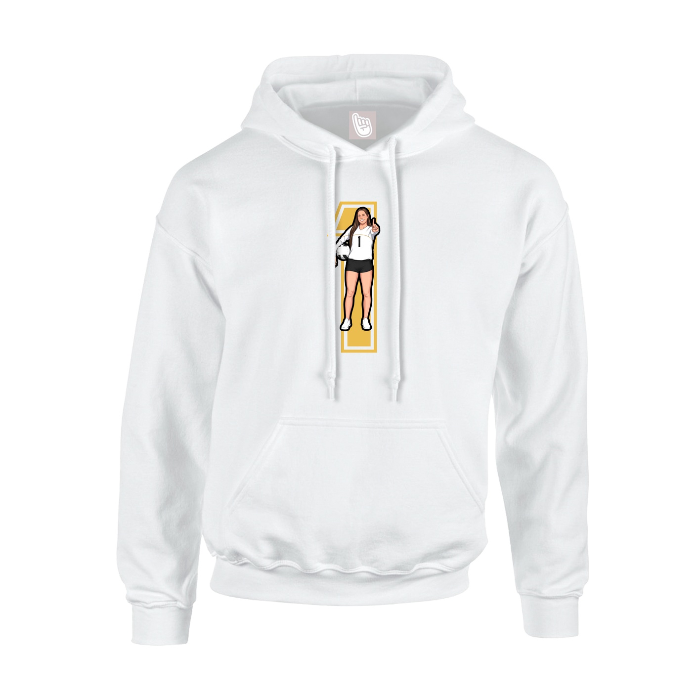 Hoodie — Number in White