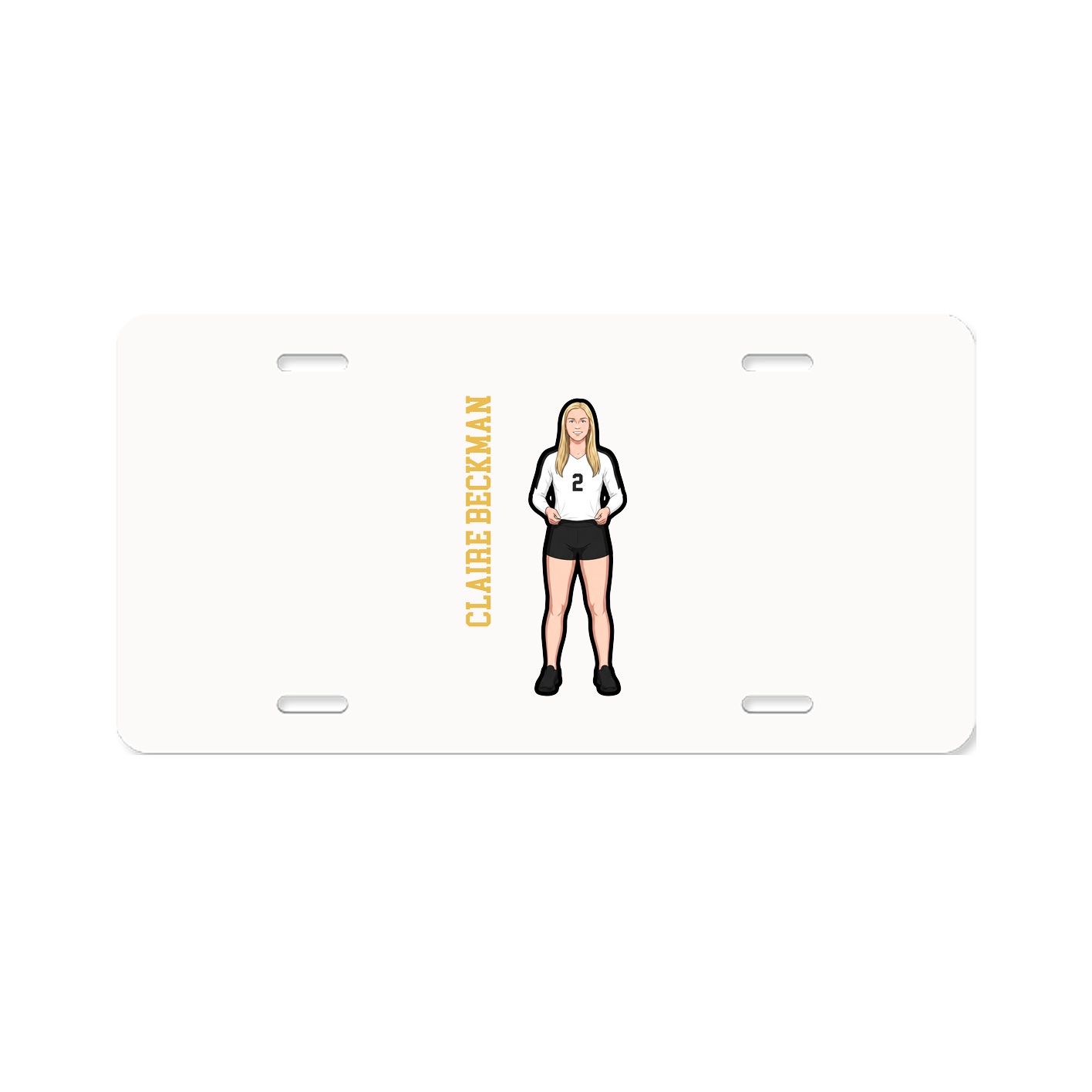 License Plate — Name Vertical in Classic