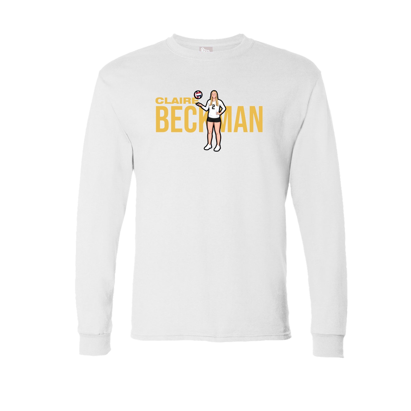 Long Sleeve Tee — Player Name in White