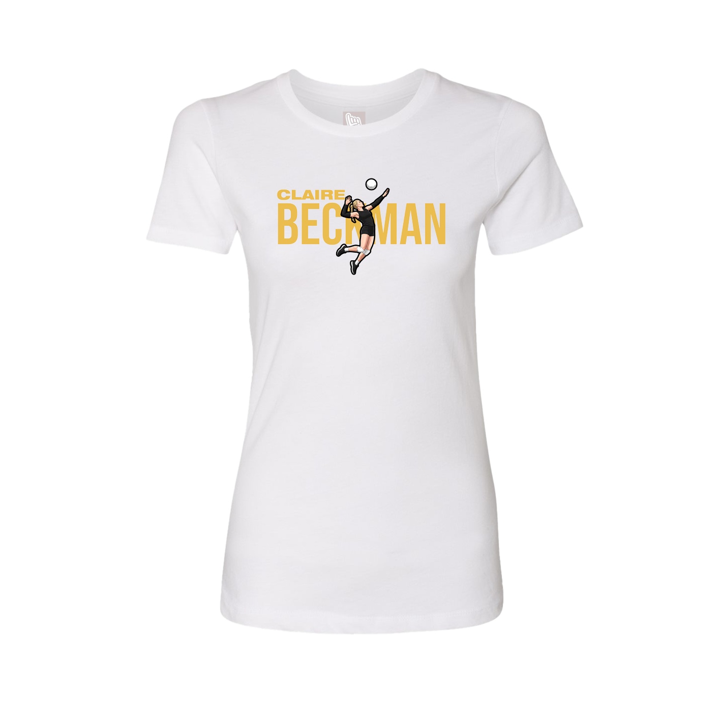 Fitted Women's Tee — Player Name in White