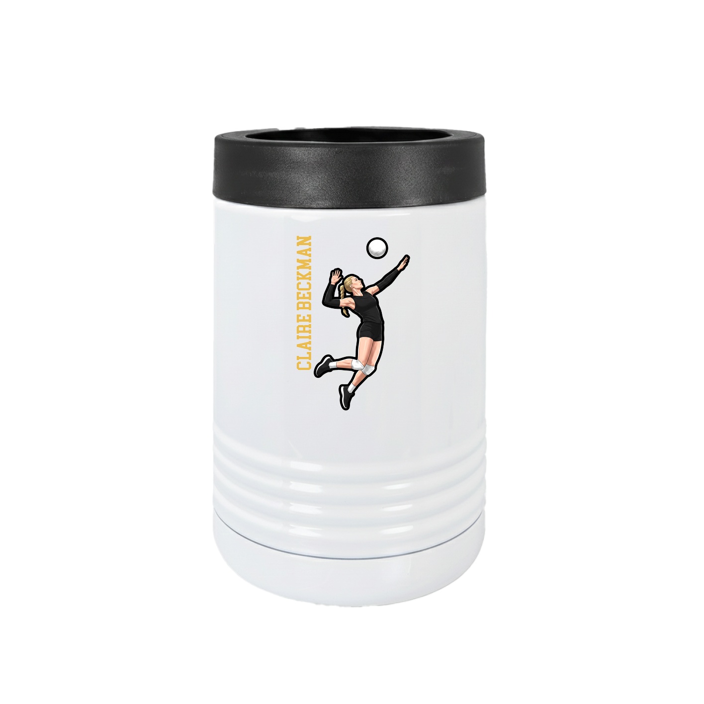 Beverage Holder — Name Vertical in White