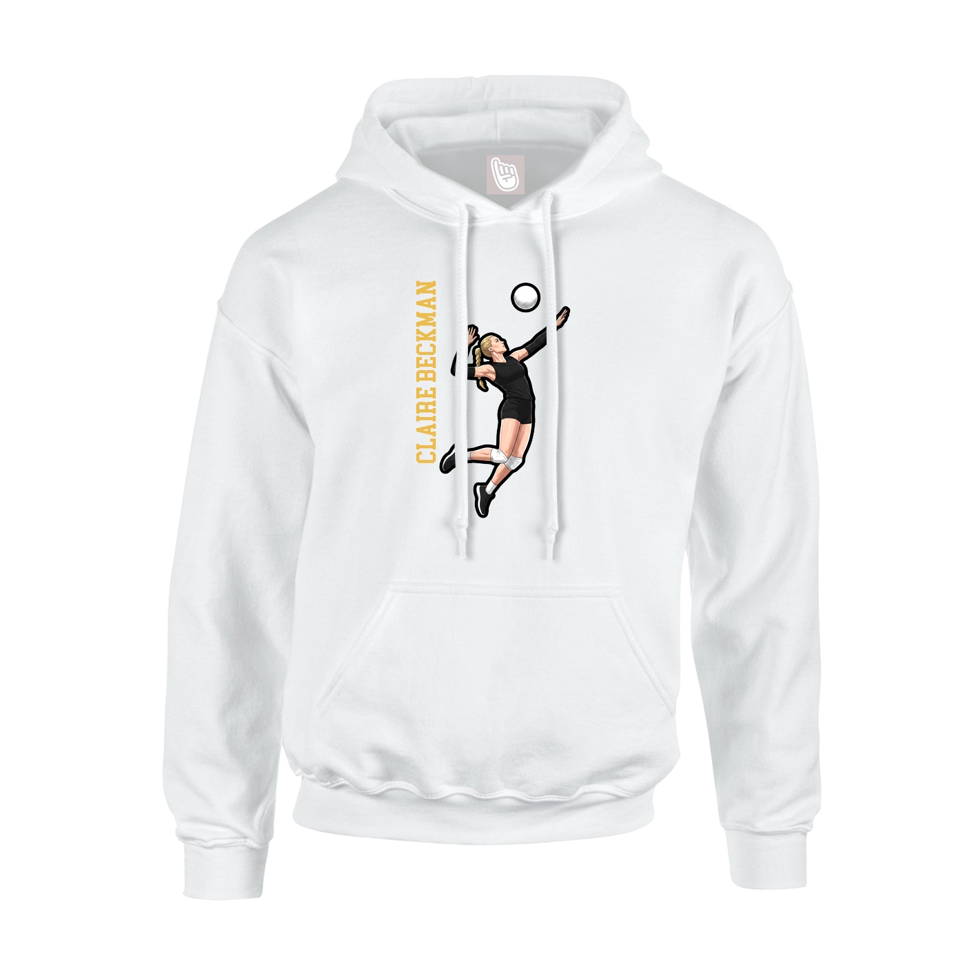 Hoodie — Name Vertical in White