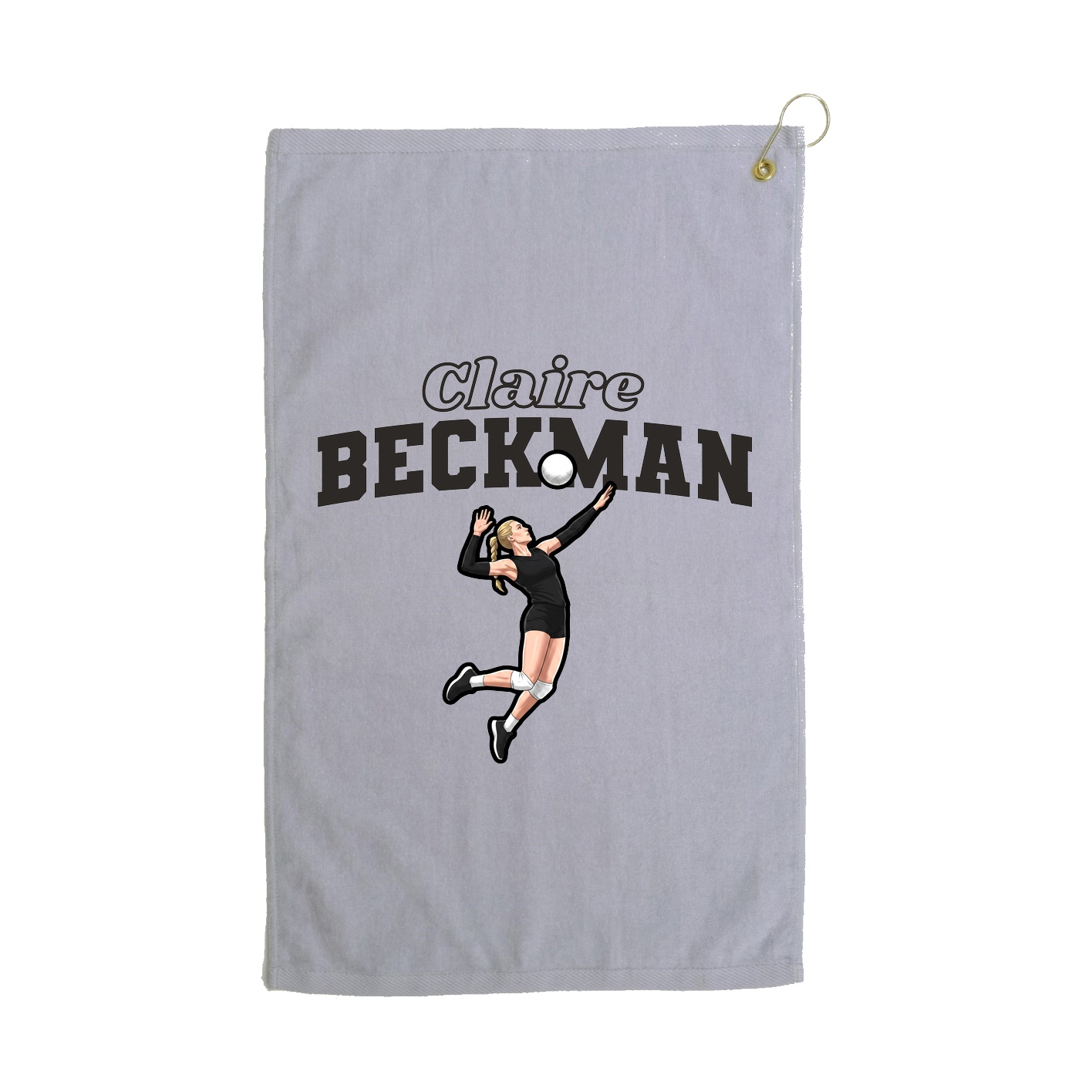 Golf Towel — Name Arch in Grey