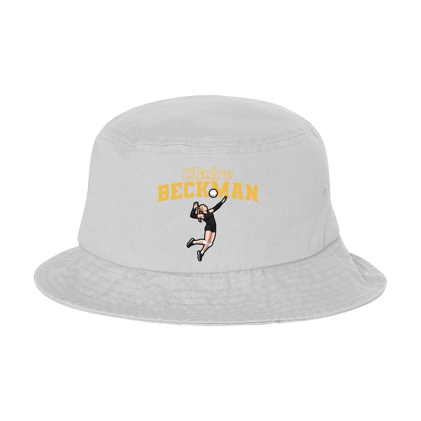 Bucket Cap — Name Arch in White