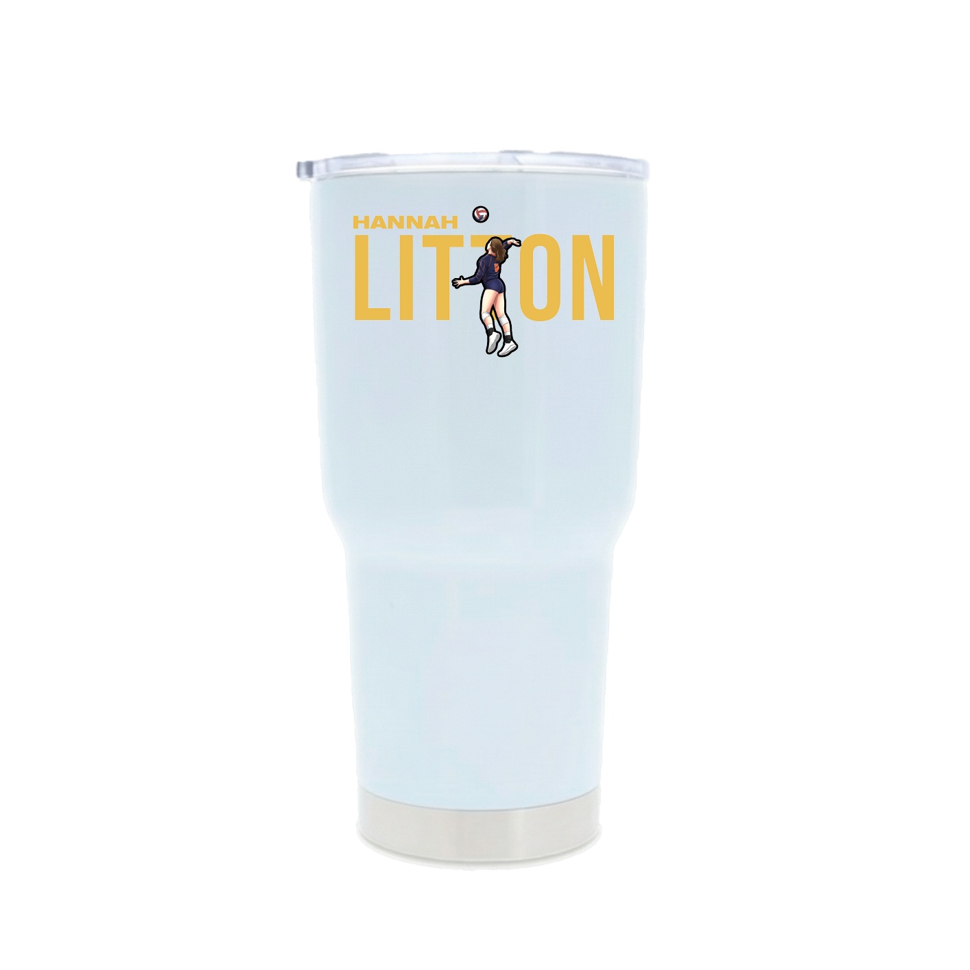 30oz Stainless Steel Tumbler — Player Name in White