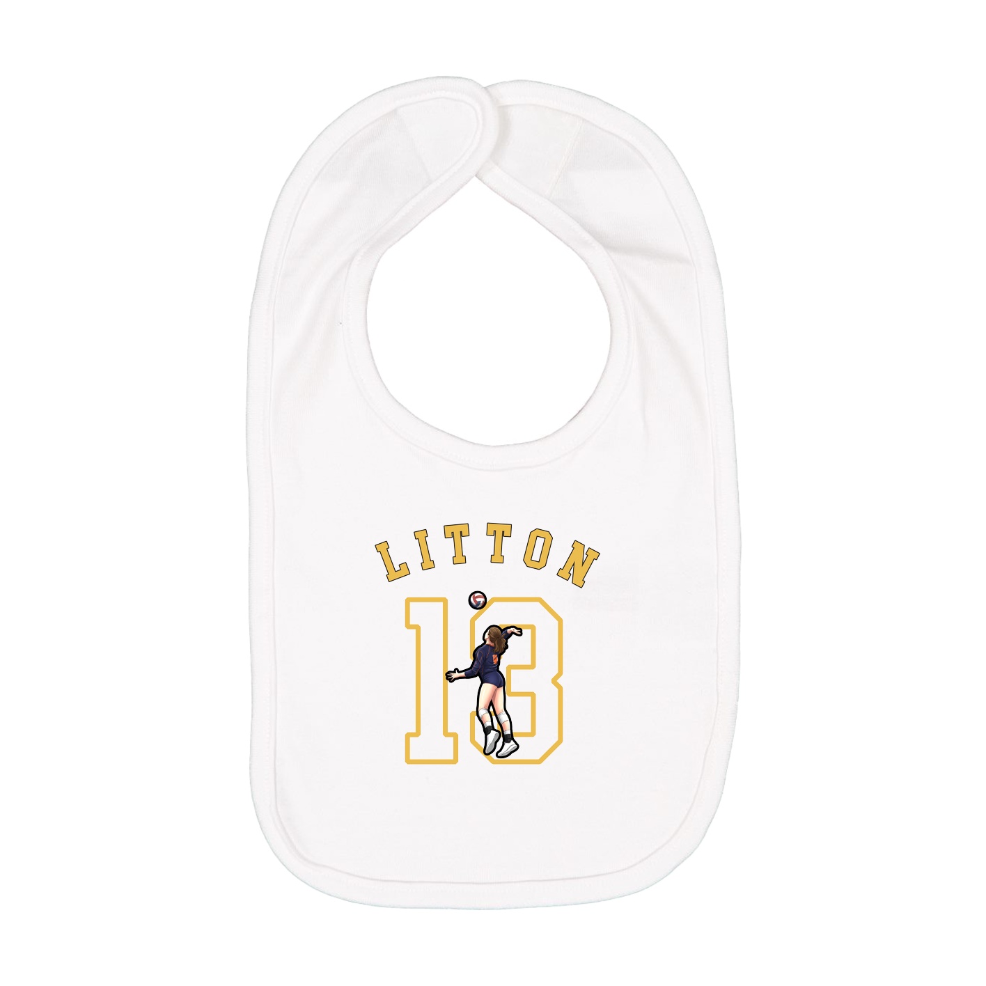 Infant Bib — Shirsey Arch in White