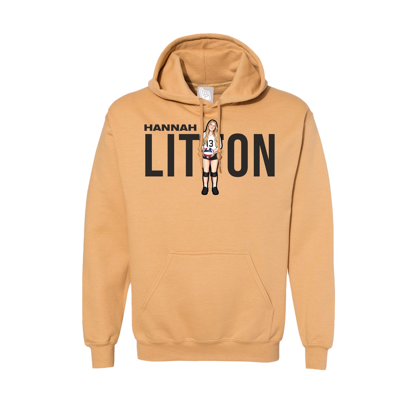 Hoodie — Player Name in Vegas Gold