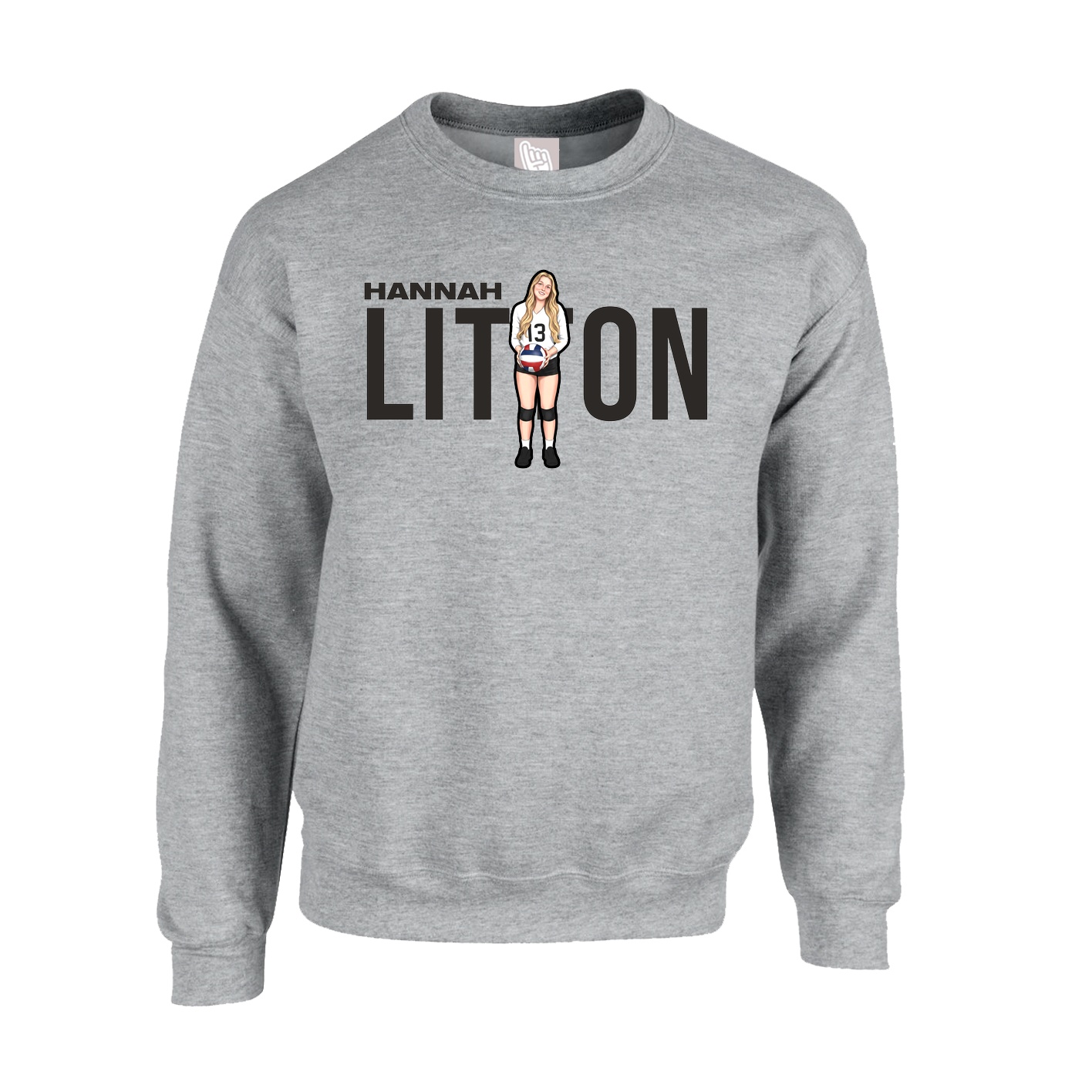 Fleece Crew — Player Name in Grey