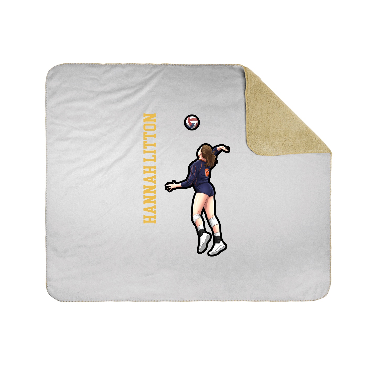 Throw Blanket — Name Vertical in White