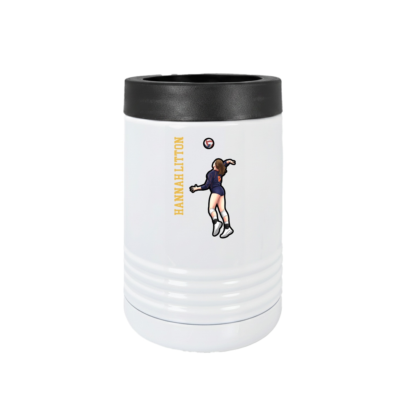 Beverage Holder — Name Vertical in White