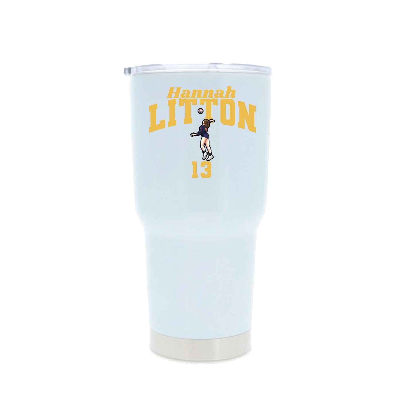 30oz Stainless Steel Tumbler — Signature Arch in White