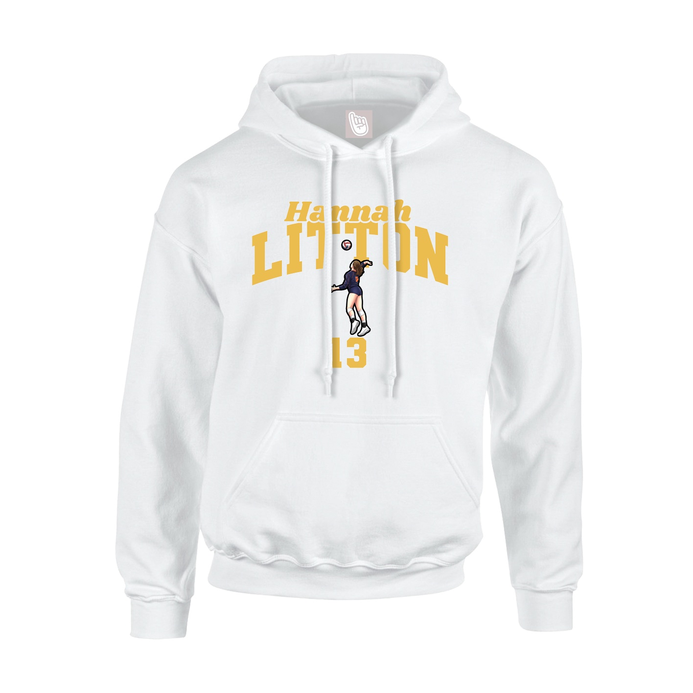 Youth Hoodie — Signature Arch in White