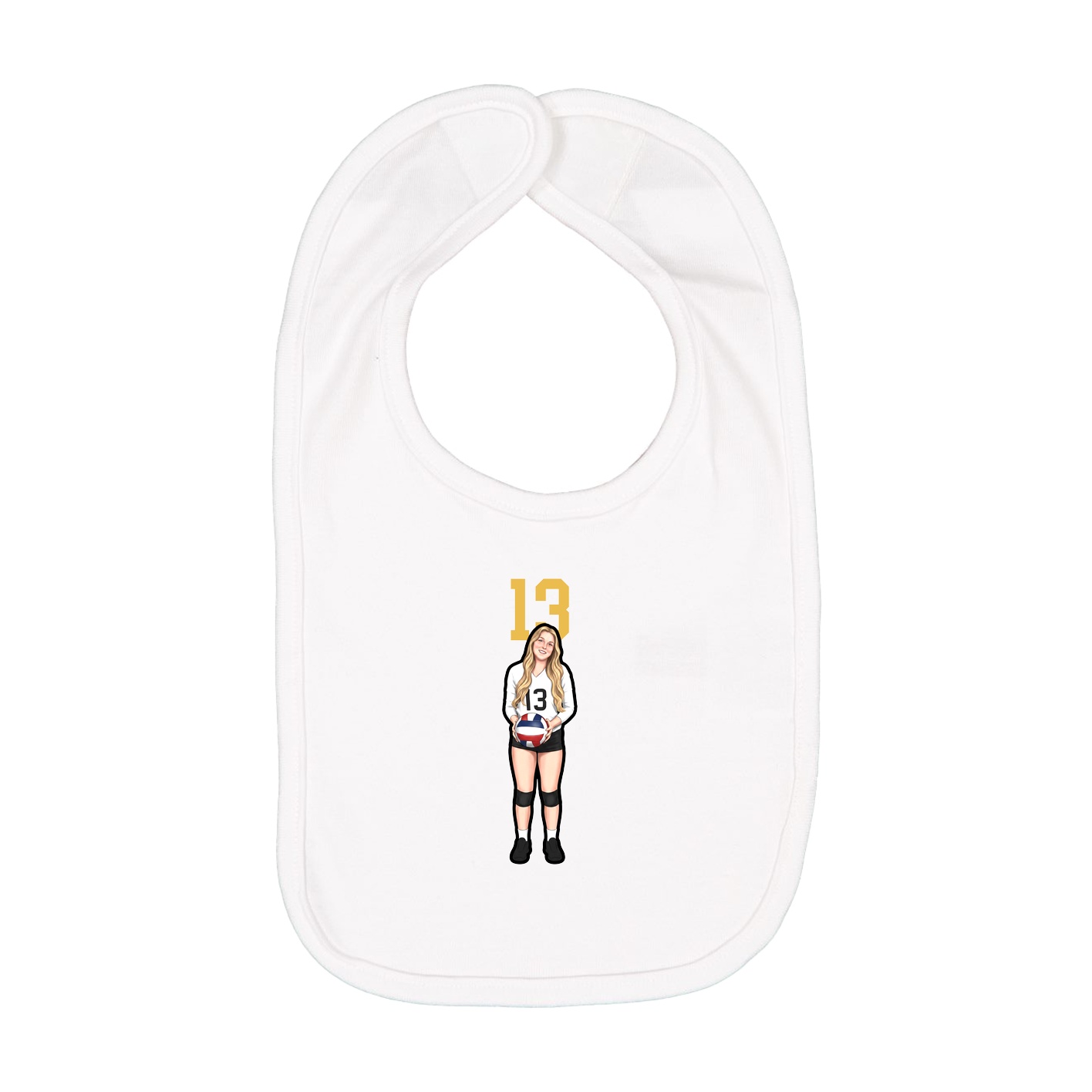 Infant Bib — Number Top in White