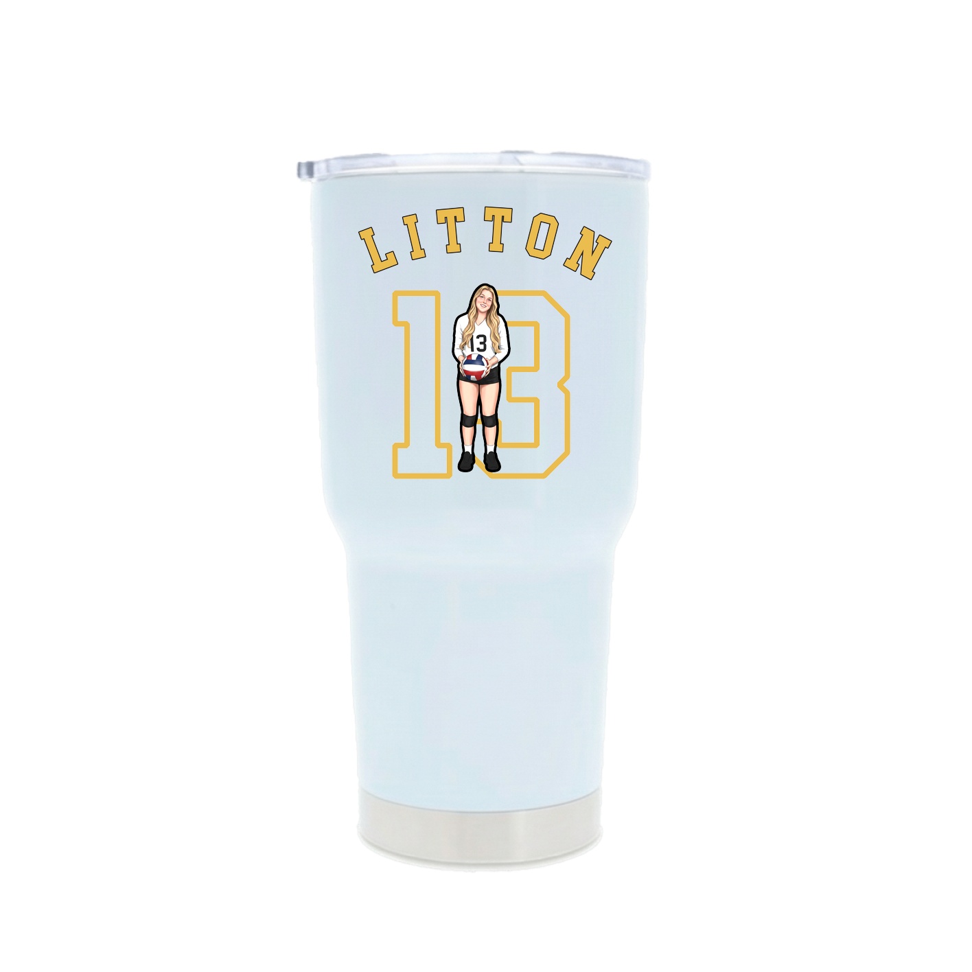 30oz Stainless Steel Tumbler — Shirsey Arch in White